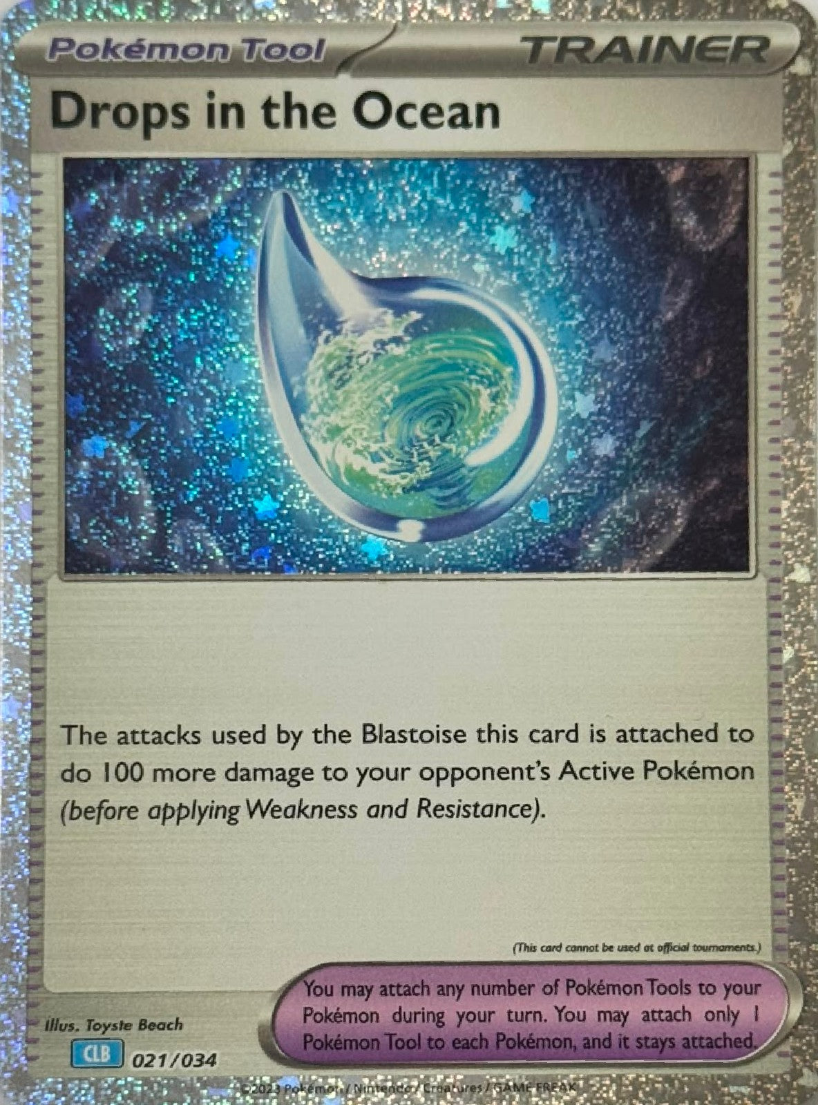 Pokémon Tcg Drops In The Ocean 021/034 (CLB) Holo Cosmo