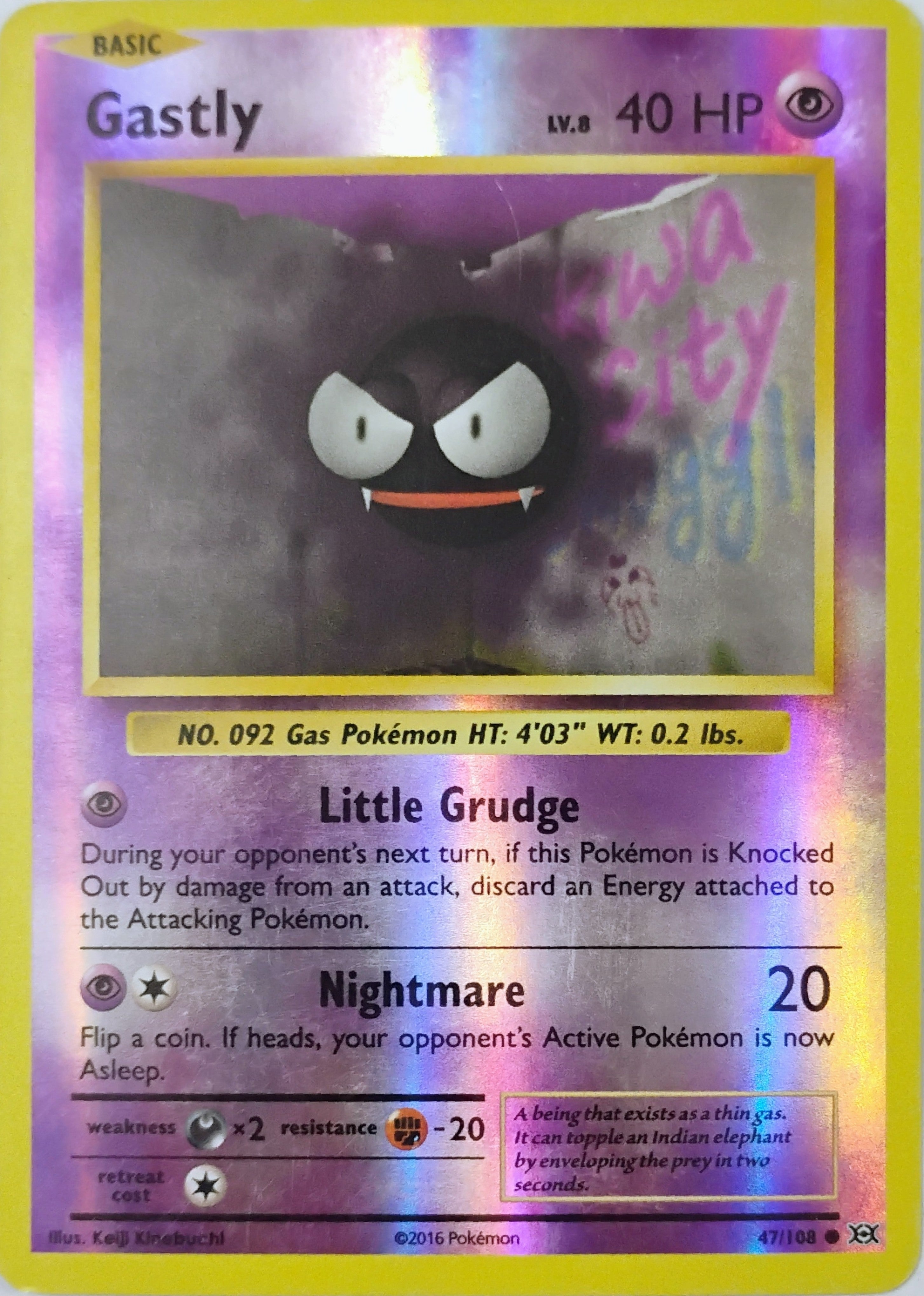 Pokémon Tcg Gastly 47/108 Reverse