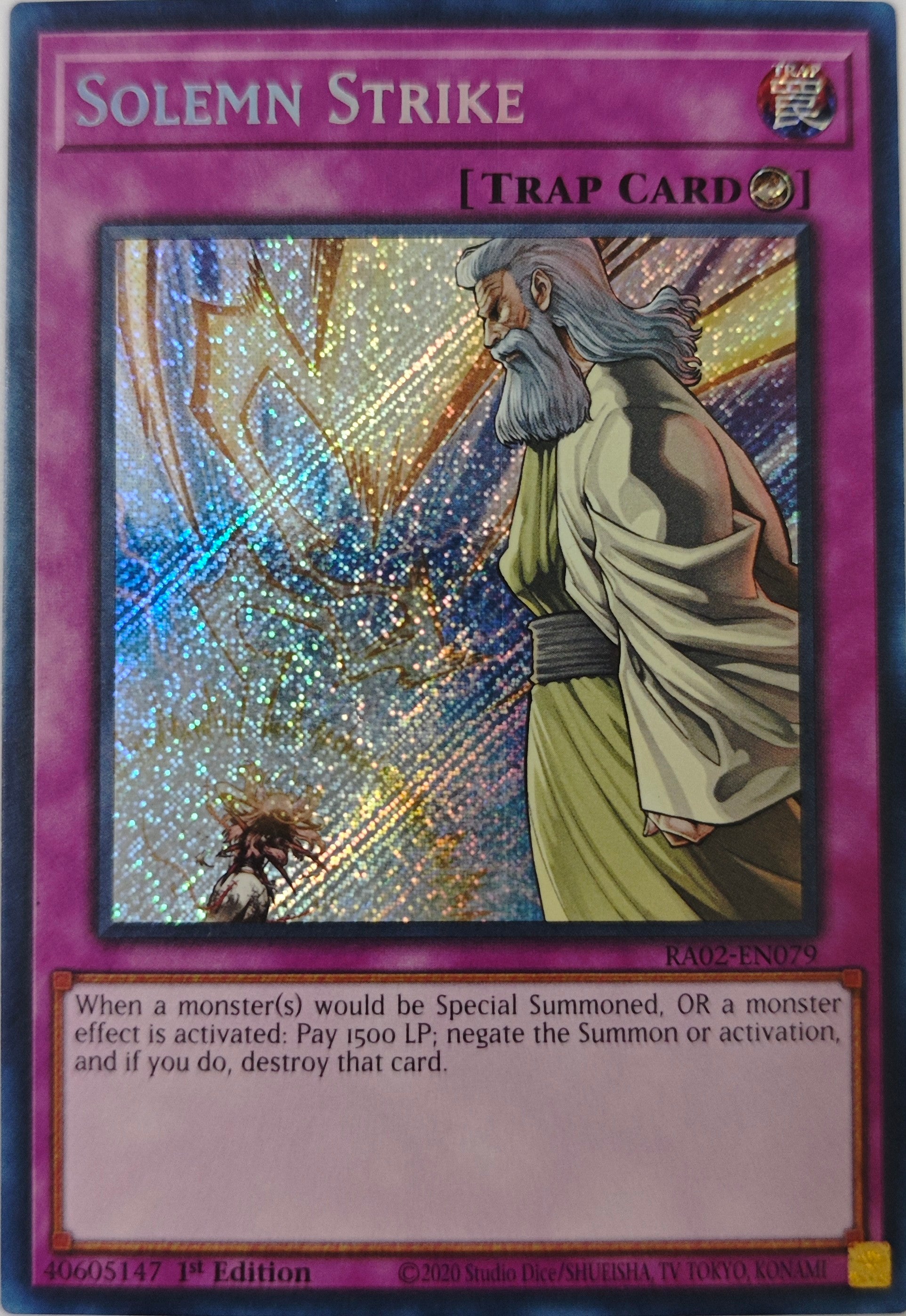 Yugioh! Solemn Strike Ra02-En079 1st Edition Secret
