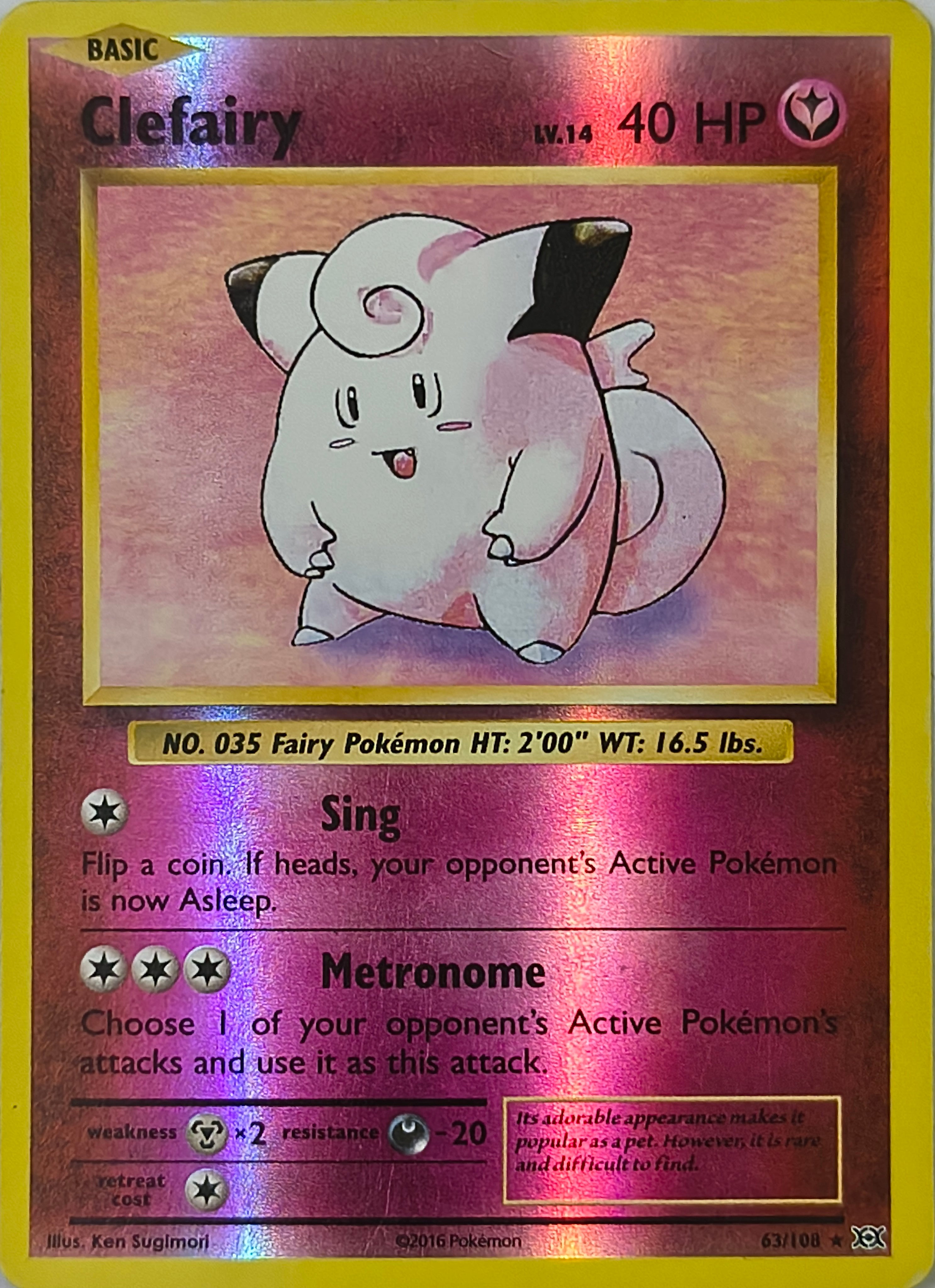Pokémon tcg Clefairy 63/108 Reverse