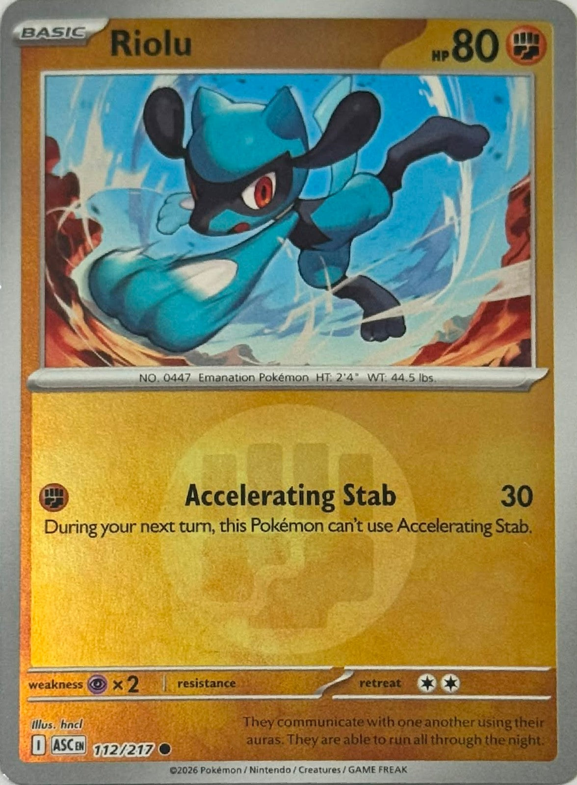Pokémon Tcg Riolu 112/217 (Energy Símbol)