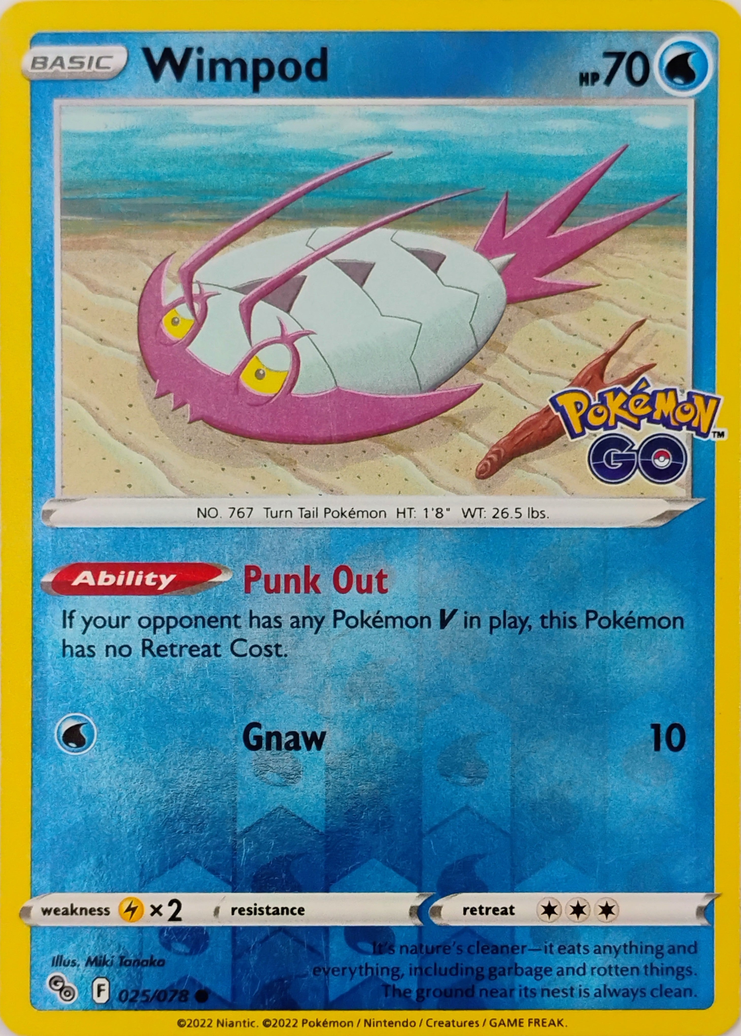 Pokémon tcg Wimpod 025/078 Reverse (PGO)