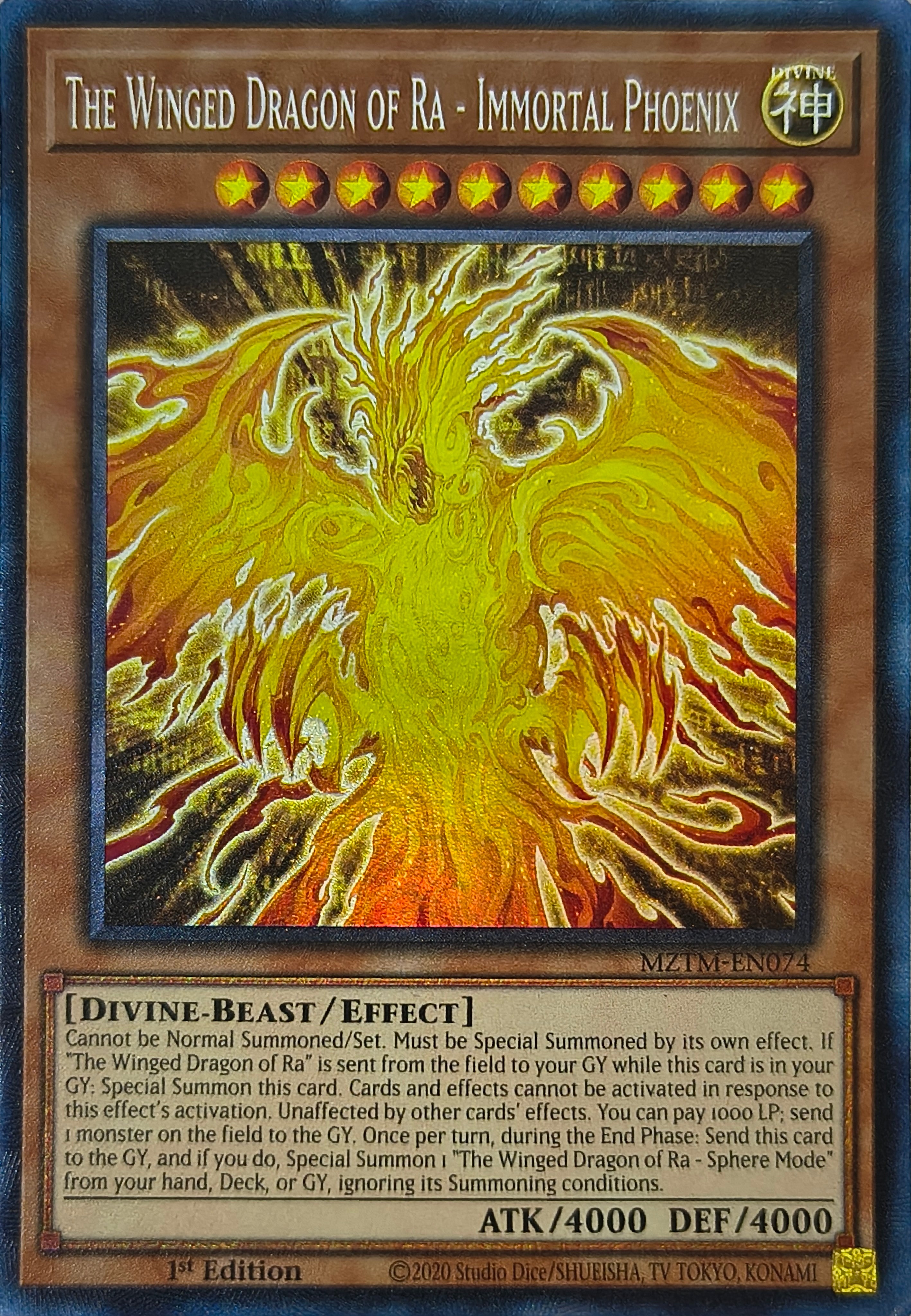 Yugioh! The Winged Dragon Of Ra - Immortal Phoenix Mztm-en074 Collector rare