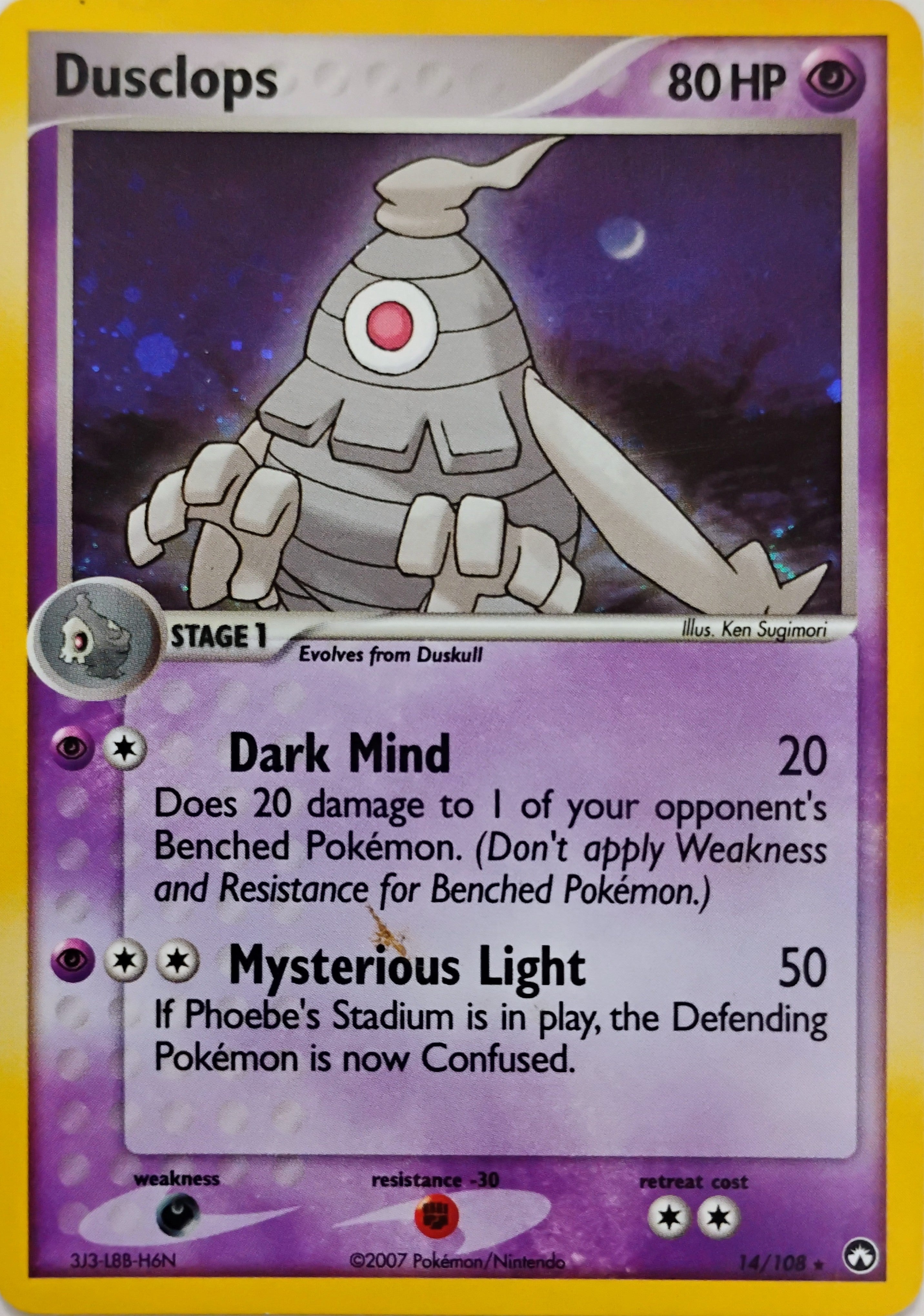 Pokémon tcg Dusclops 14/108 Holo