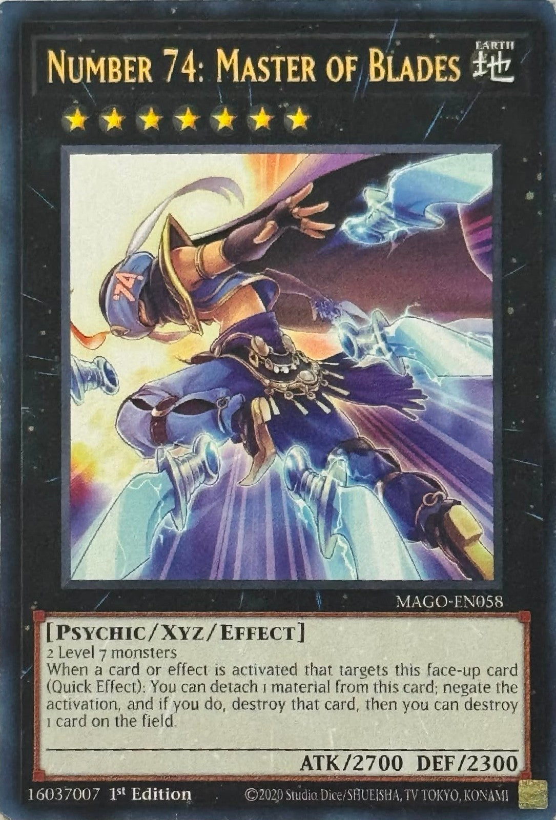 Yugioh! Number 74: Master Of Blades MAGO-EN058 1st Edition Rara