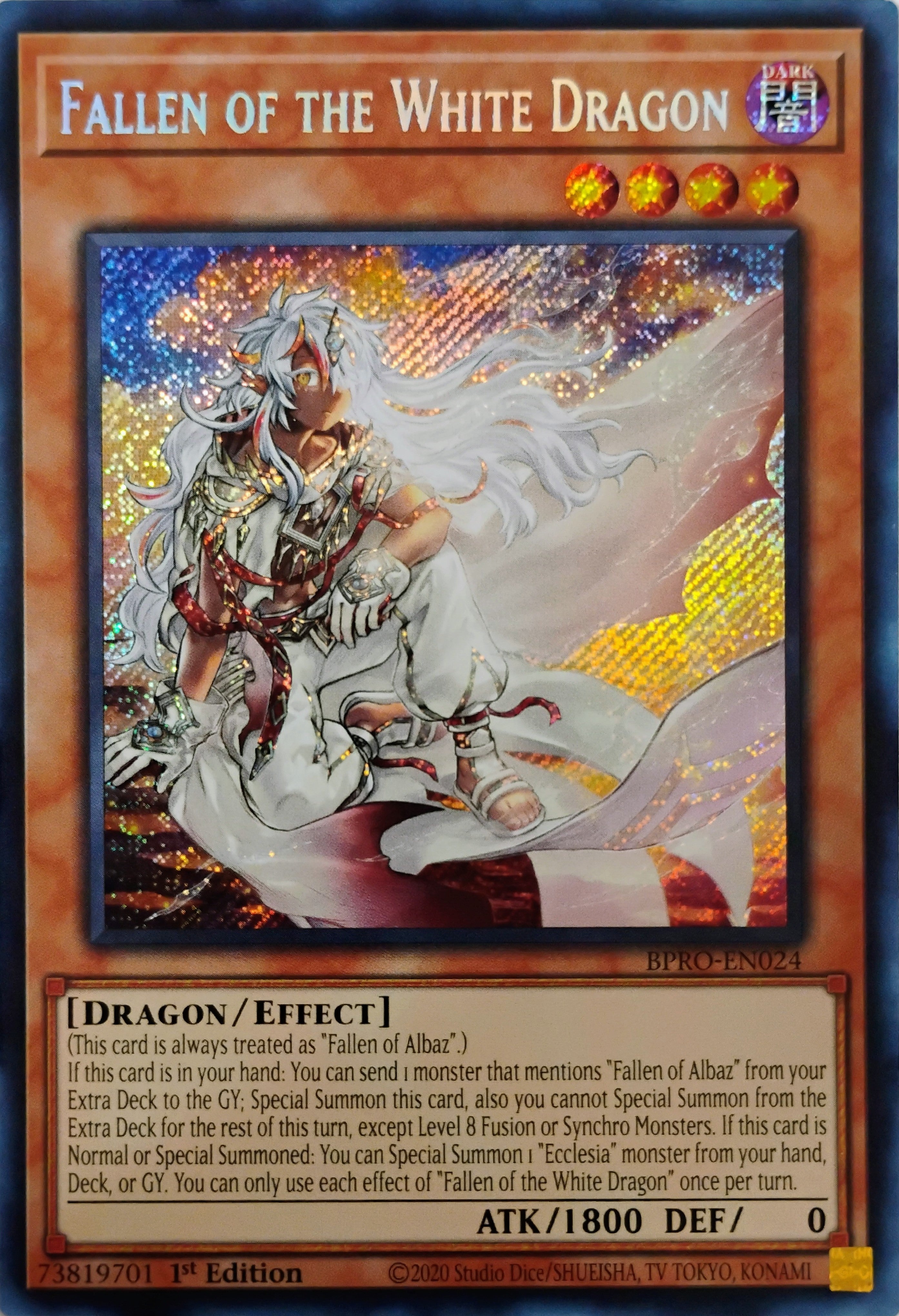 Yugioh! Fallen Of The White Dragón Bpro-en024 Secret