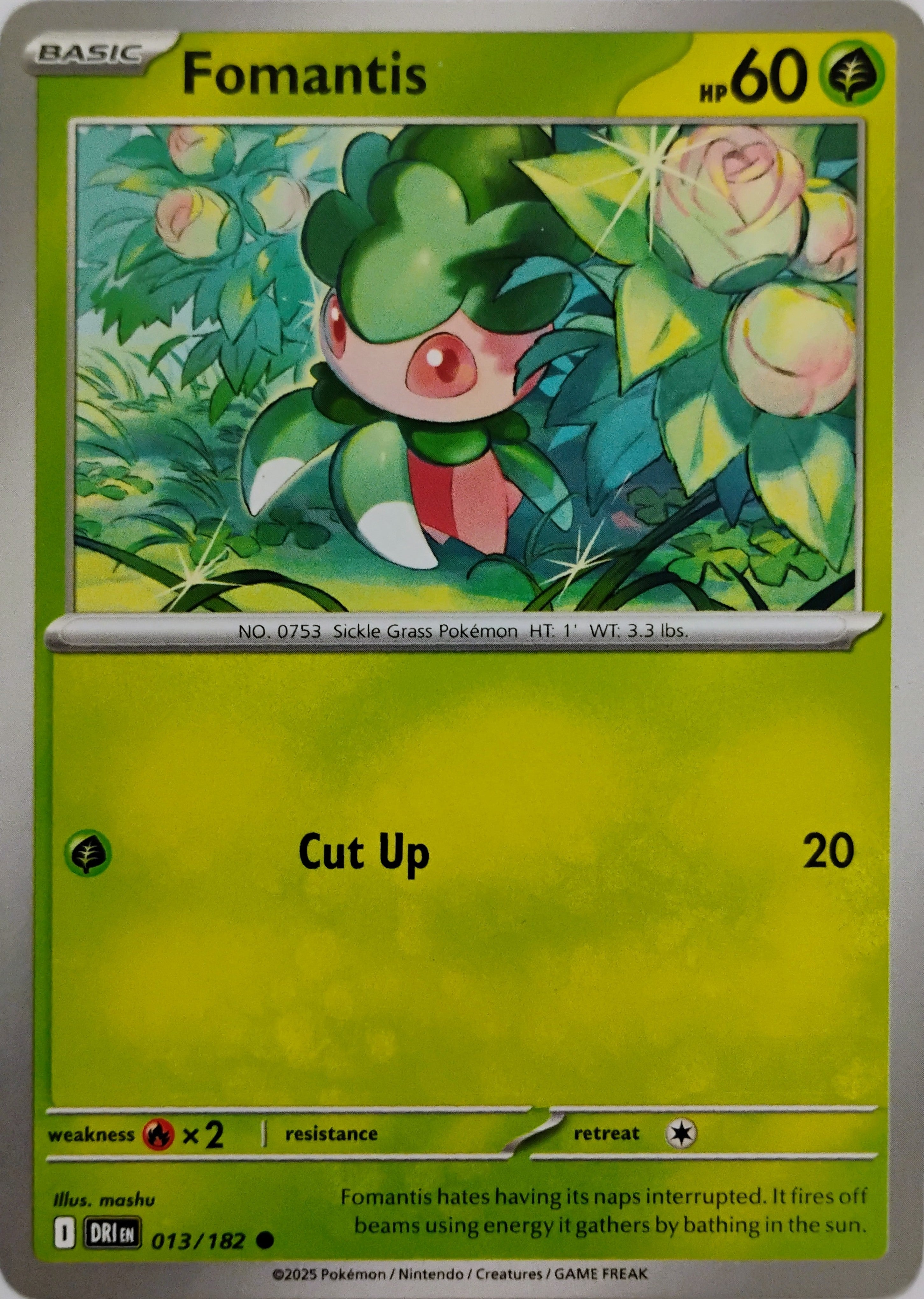 Pokémon tcg Fomantis 013/182