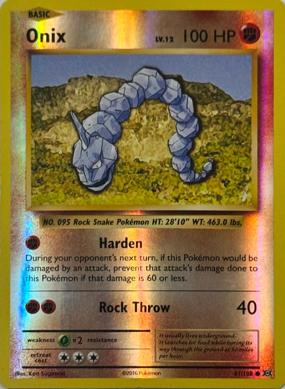 Pokémon Tcg Onix 61/108 Reverse