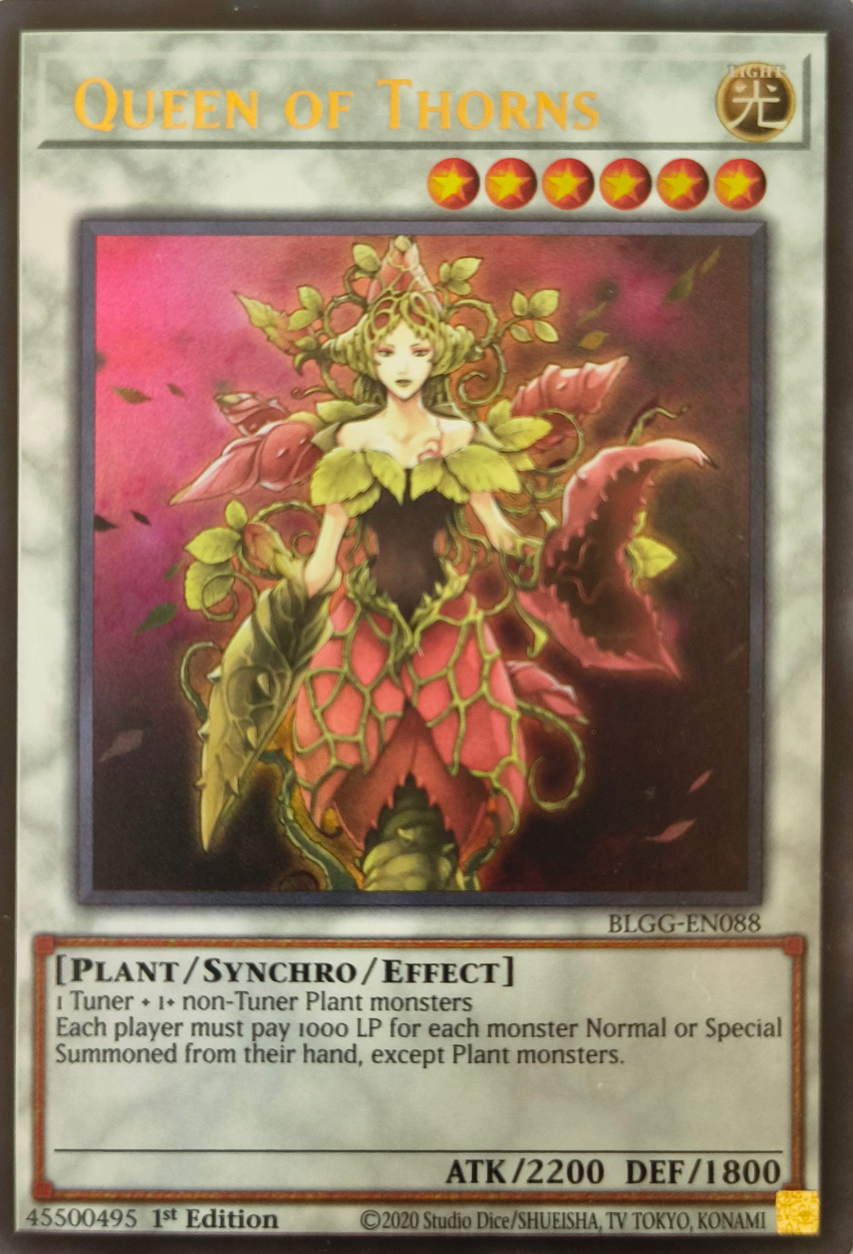 Yugioh! Queen Of Thorns Blgg-en088 1st edition Ultra Rare