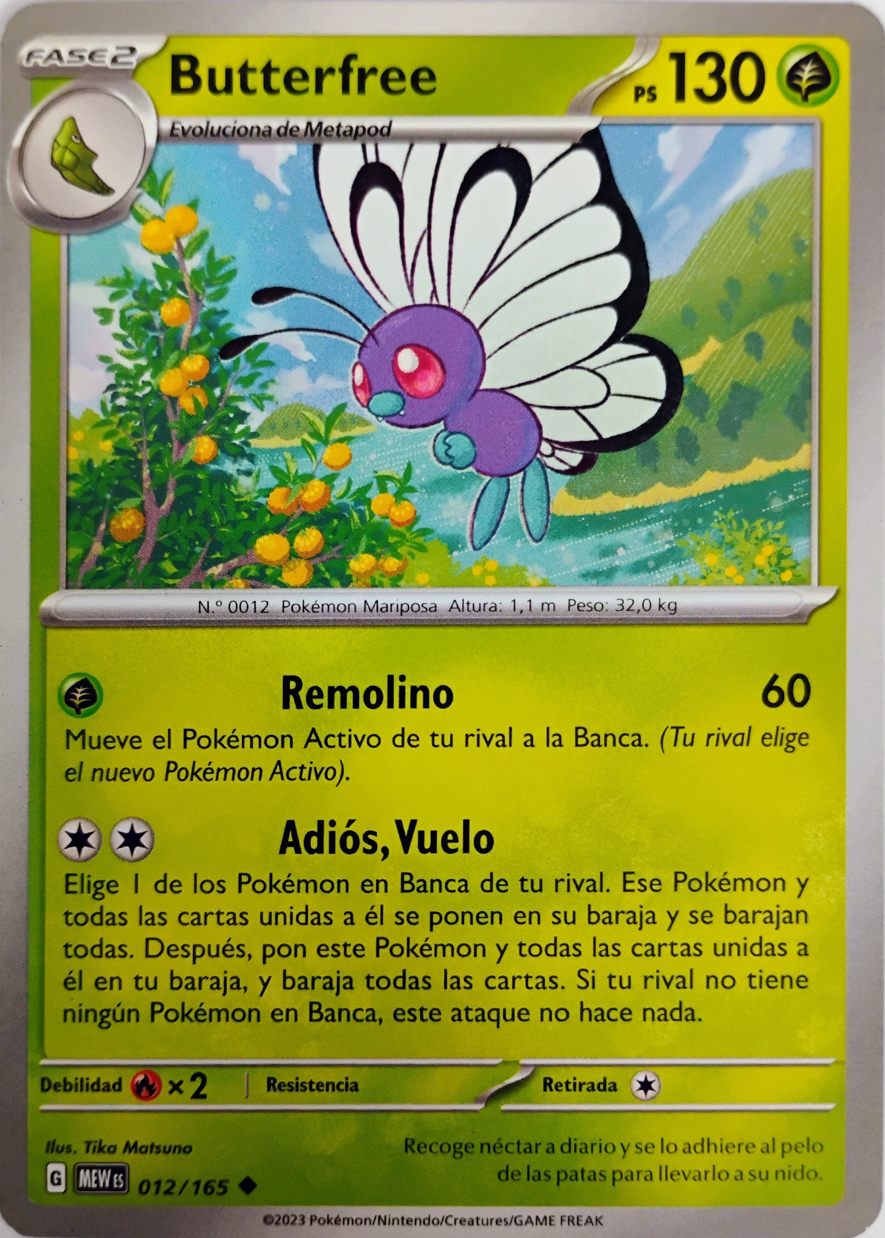 Pokémon tcg Butterfree 012/165 (español)