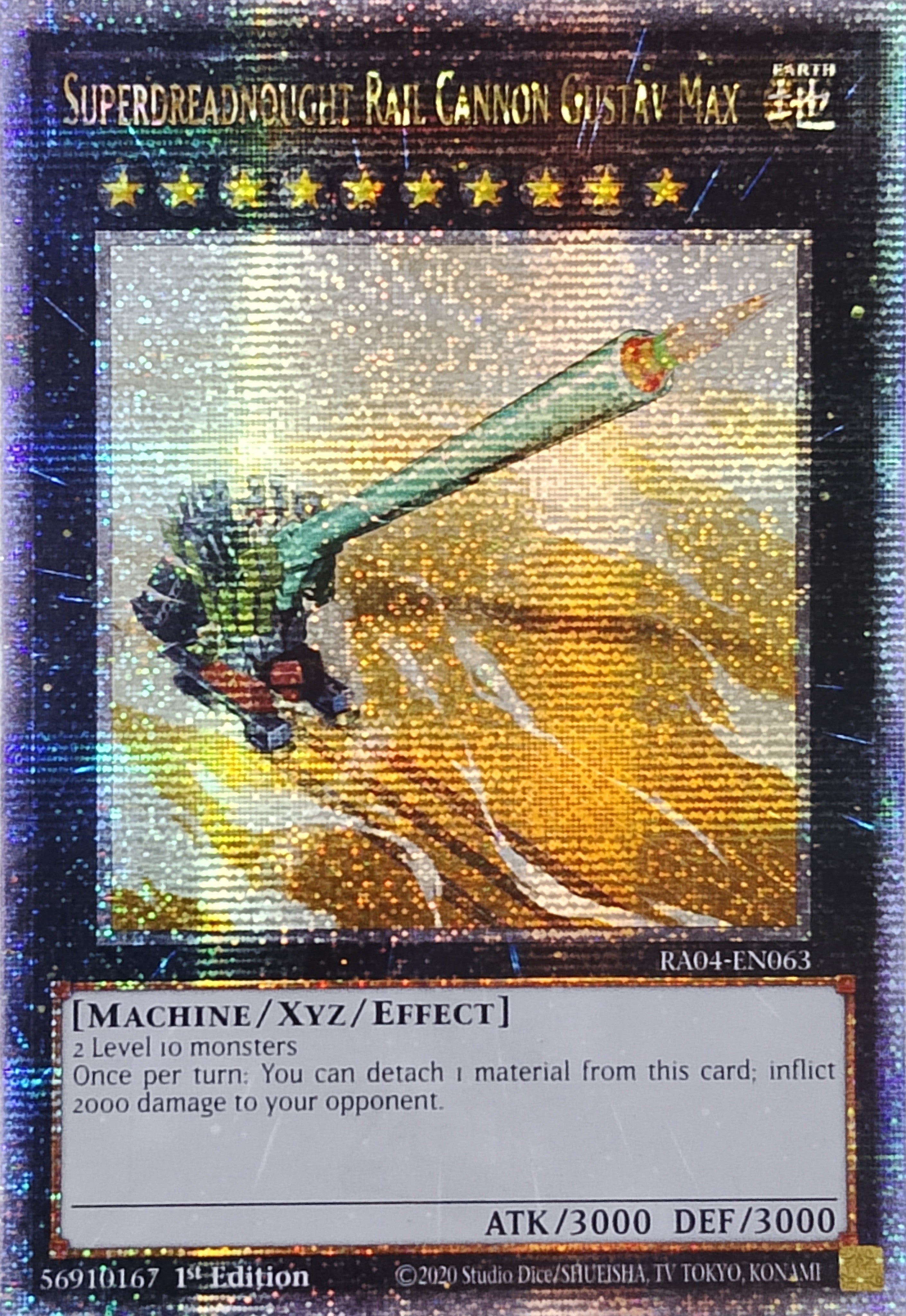 Yugioh! Superdreadnought Rail Cannon Gustav Max RA04-EN063 1st Edition Quarter