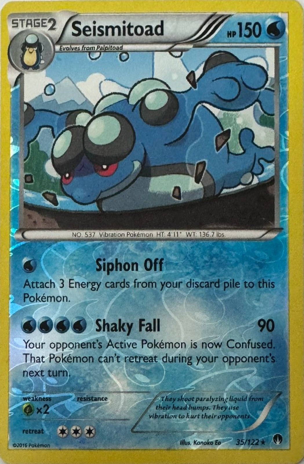 Pokémon tcg Seismitoad 35/122 Reverse