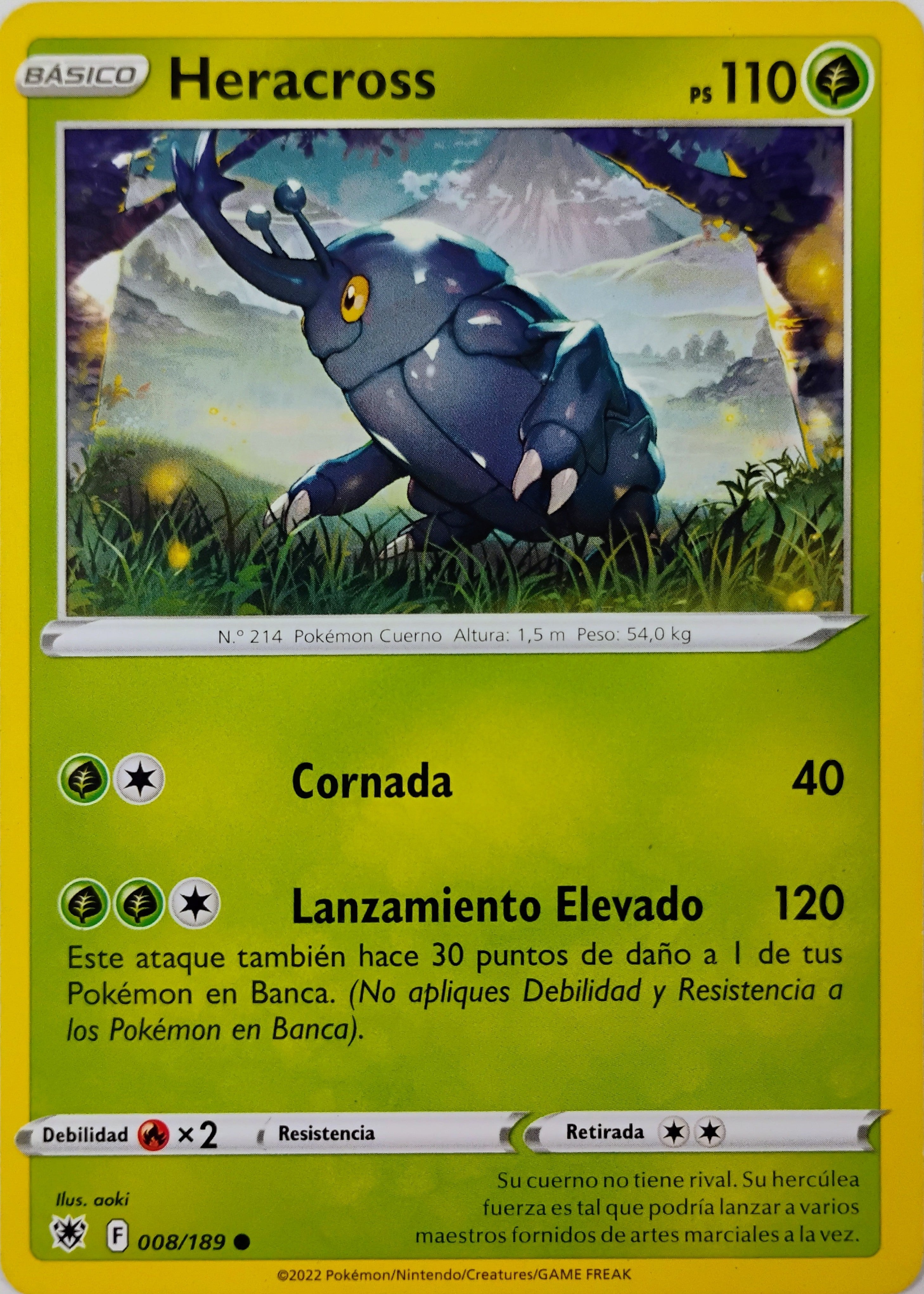 Pokémon tcg Heracross 008/189 (Español)