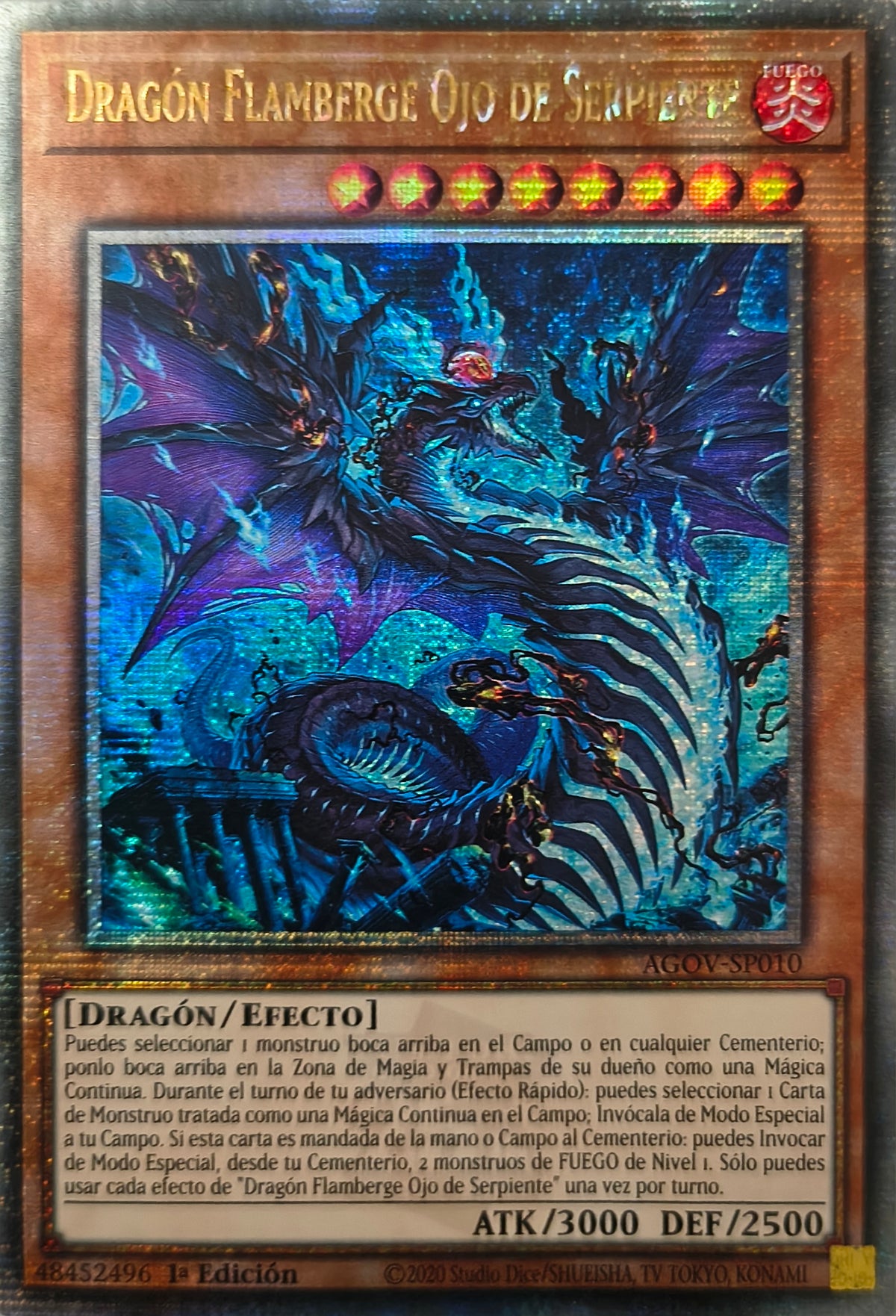Yugioh! Dragón Flamberge Ojo De Serpiente Agov-sp010 1st Edition Quarter Century