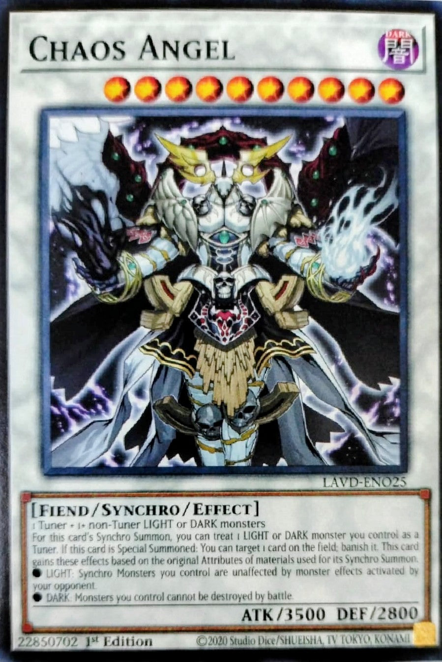 Yugioh! Chaos Angel LAVD-ENO25 1st Edition