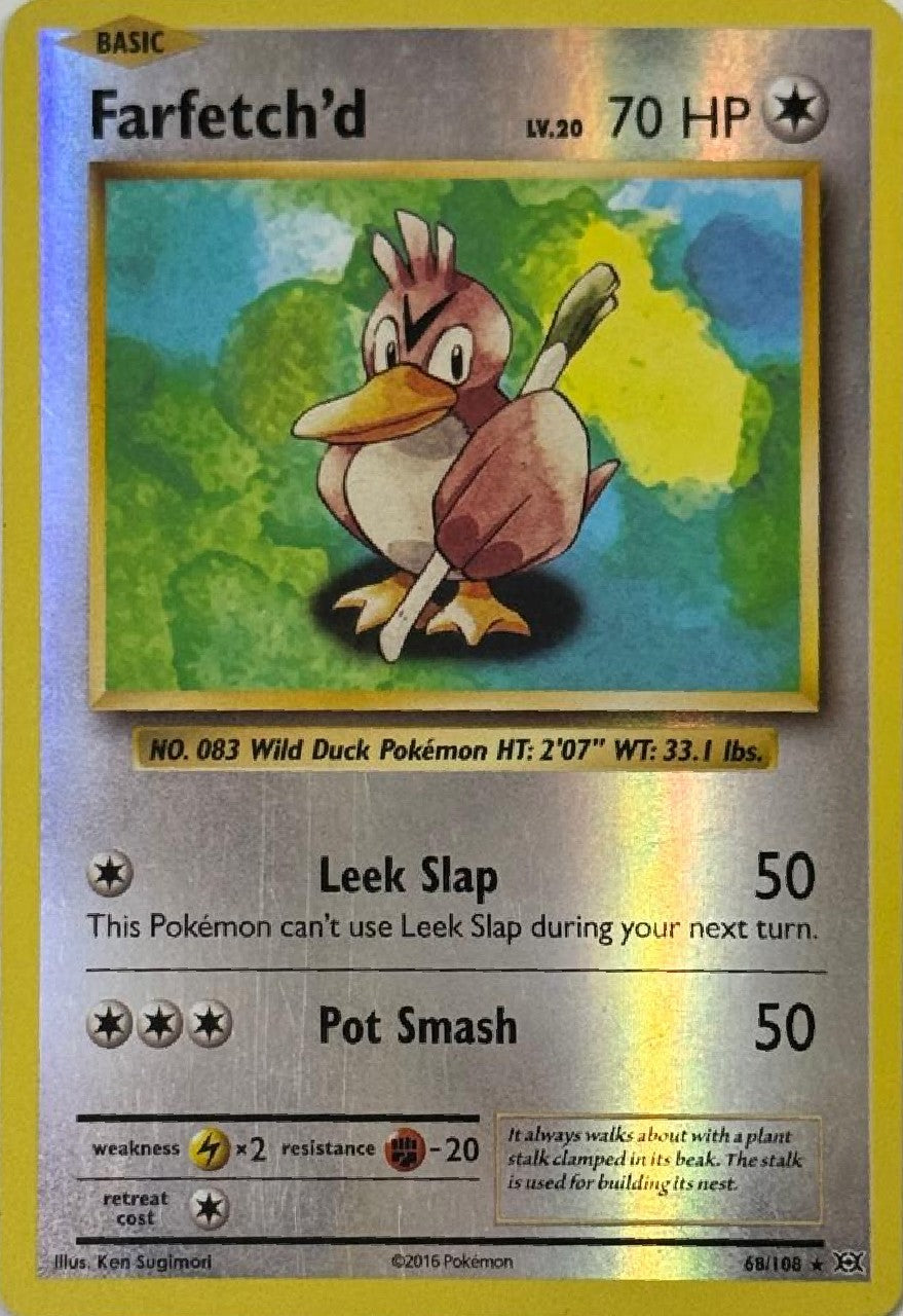 Pokémon Tcg Farfetch 'd Lv.20 68/108 Reverse