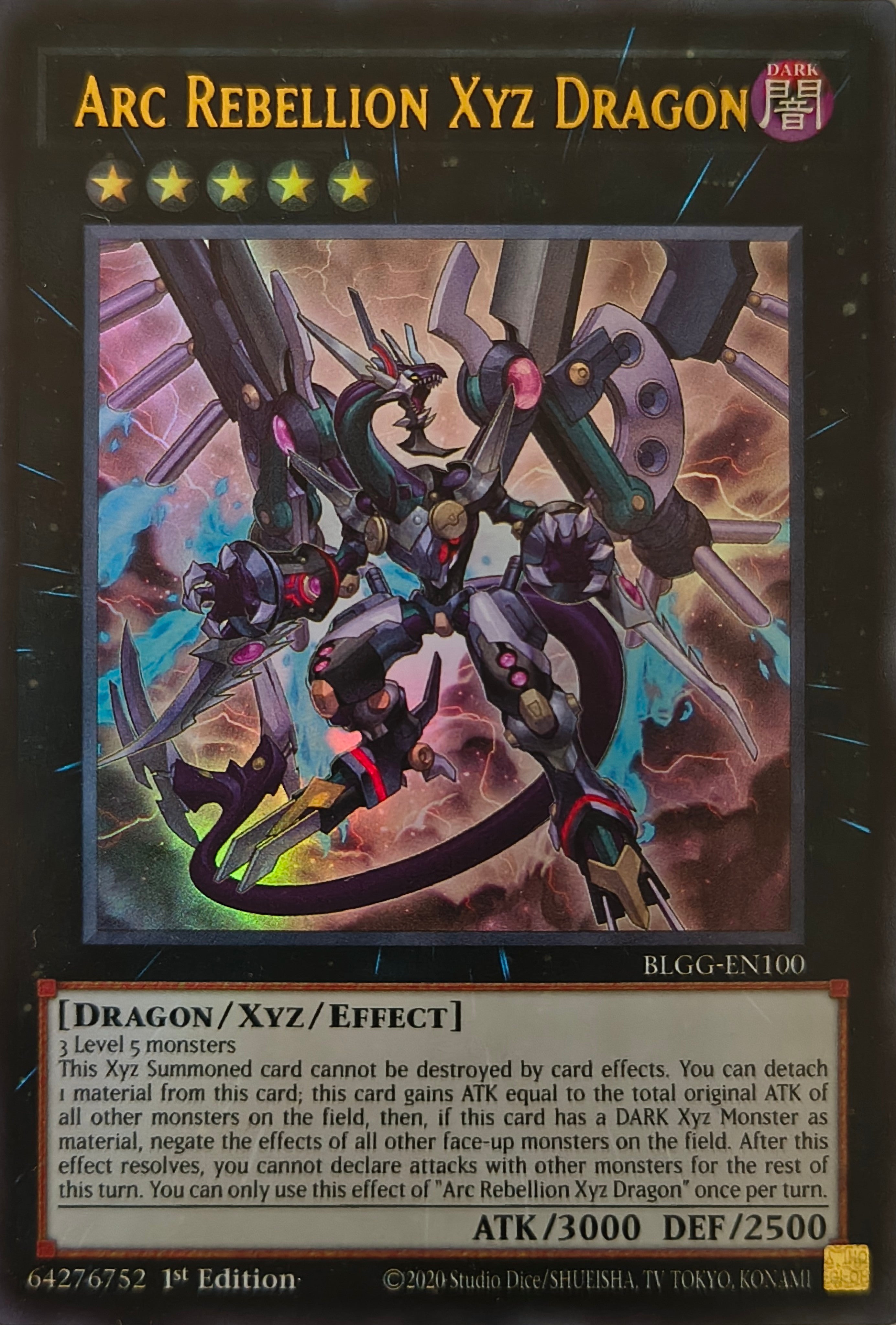 Yugioh! Arc Rebellion Xyz Dragon Blgg-en100 1st edition Ultra Rare
