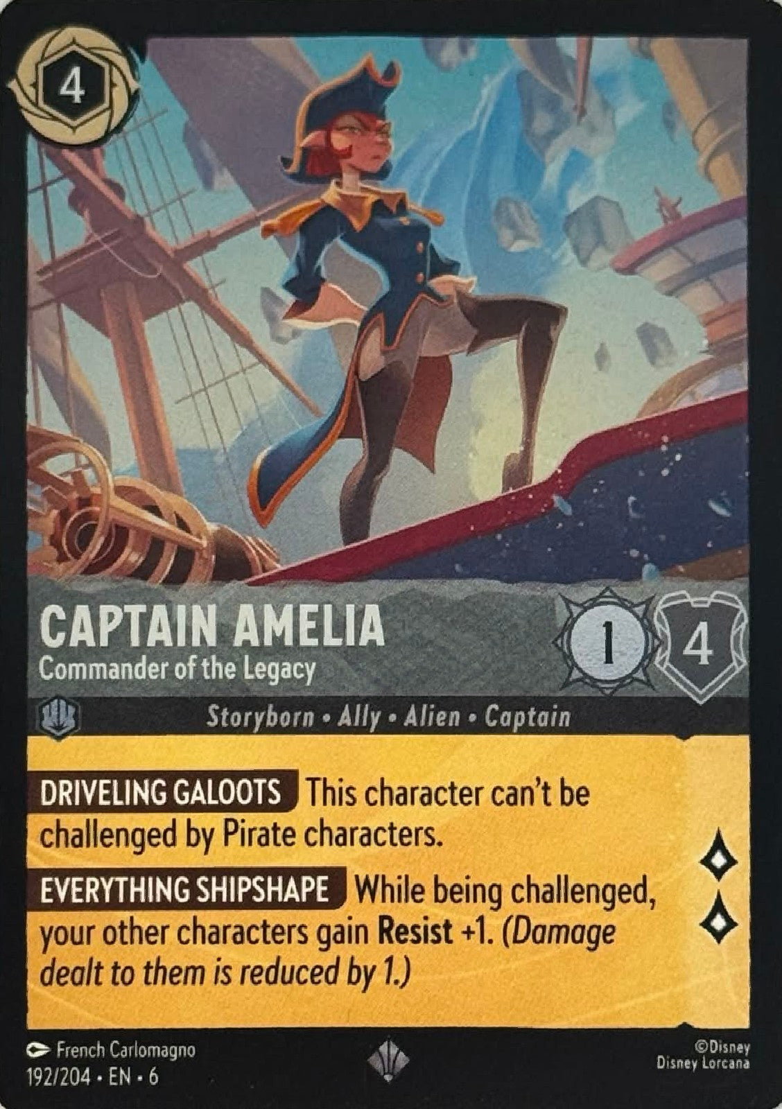 Disney Lorcana Captain Amelia 192/204