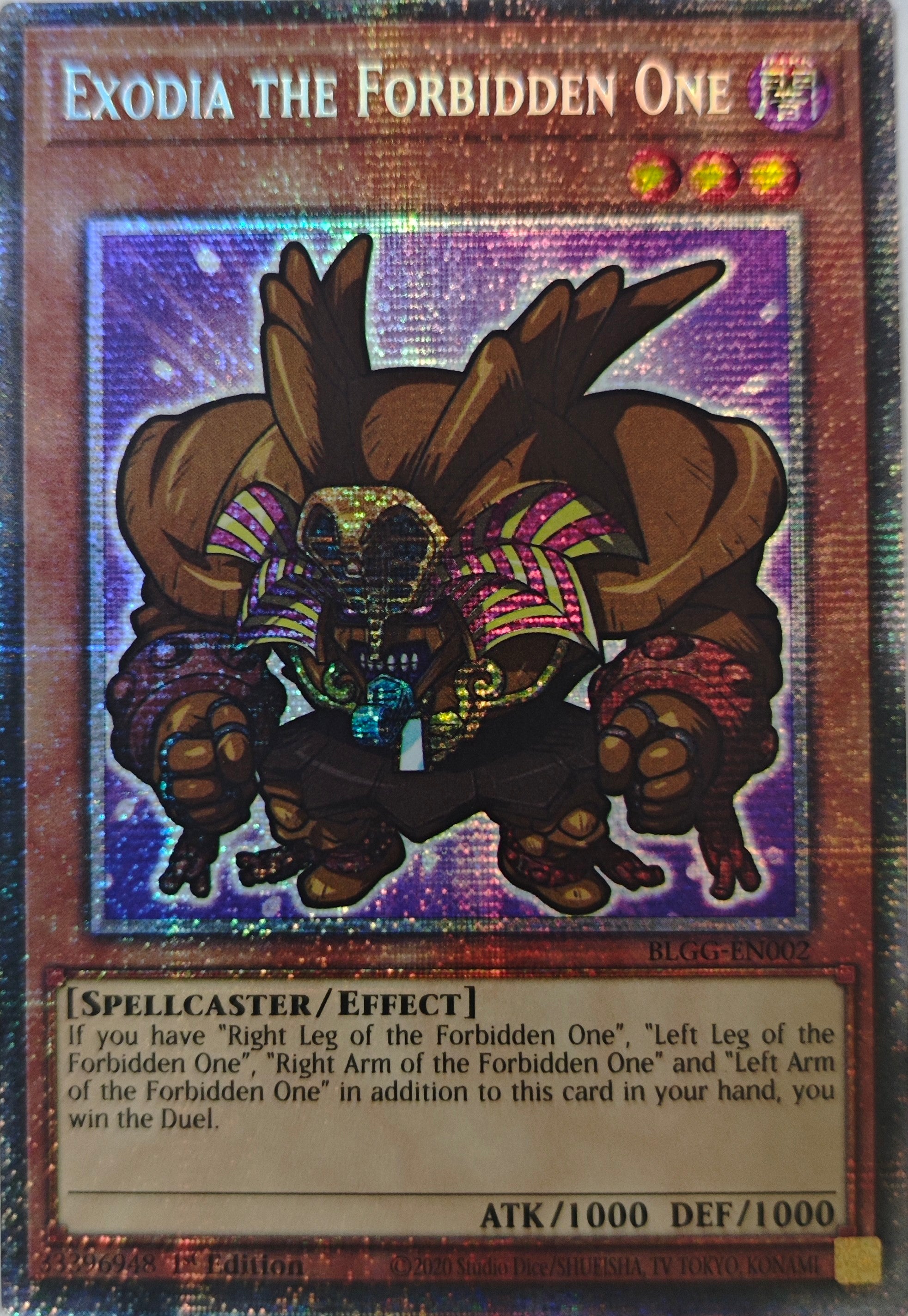 Yugioh! Exodia the Forbidden One Blgg-En002 1st Edition Starlight