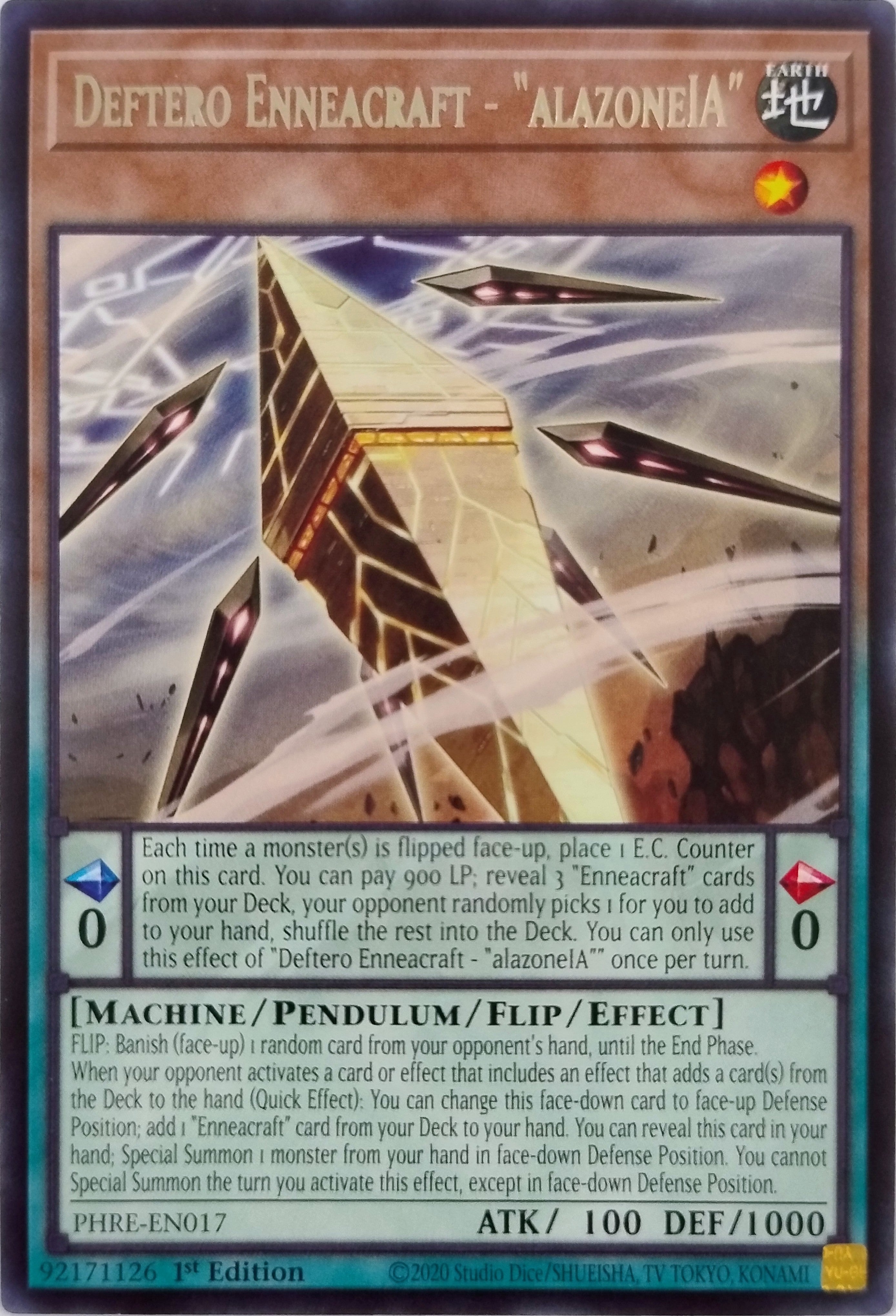 Yugioh! Deftero Enneacraft - "AlazoneIA" Phre-en017 1st Edition Rara