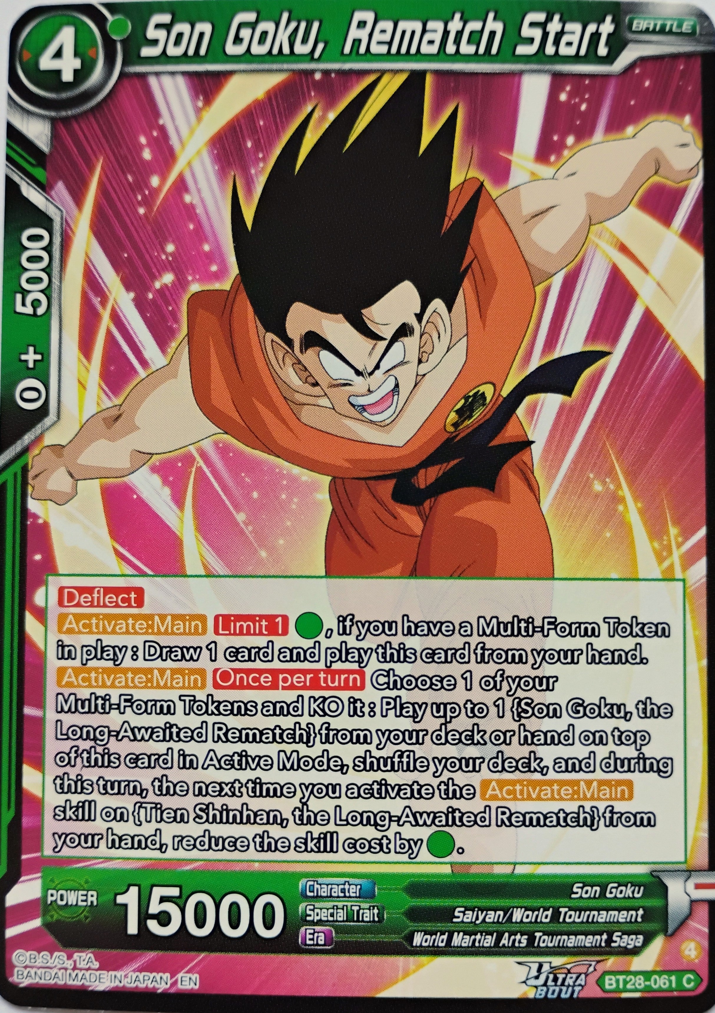 Dragón Ball Tcg Son Goku Rematch Start bt28-061