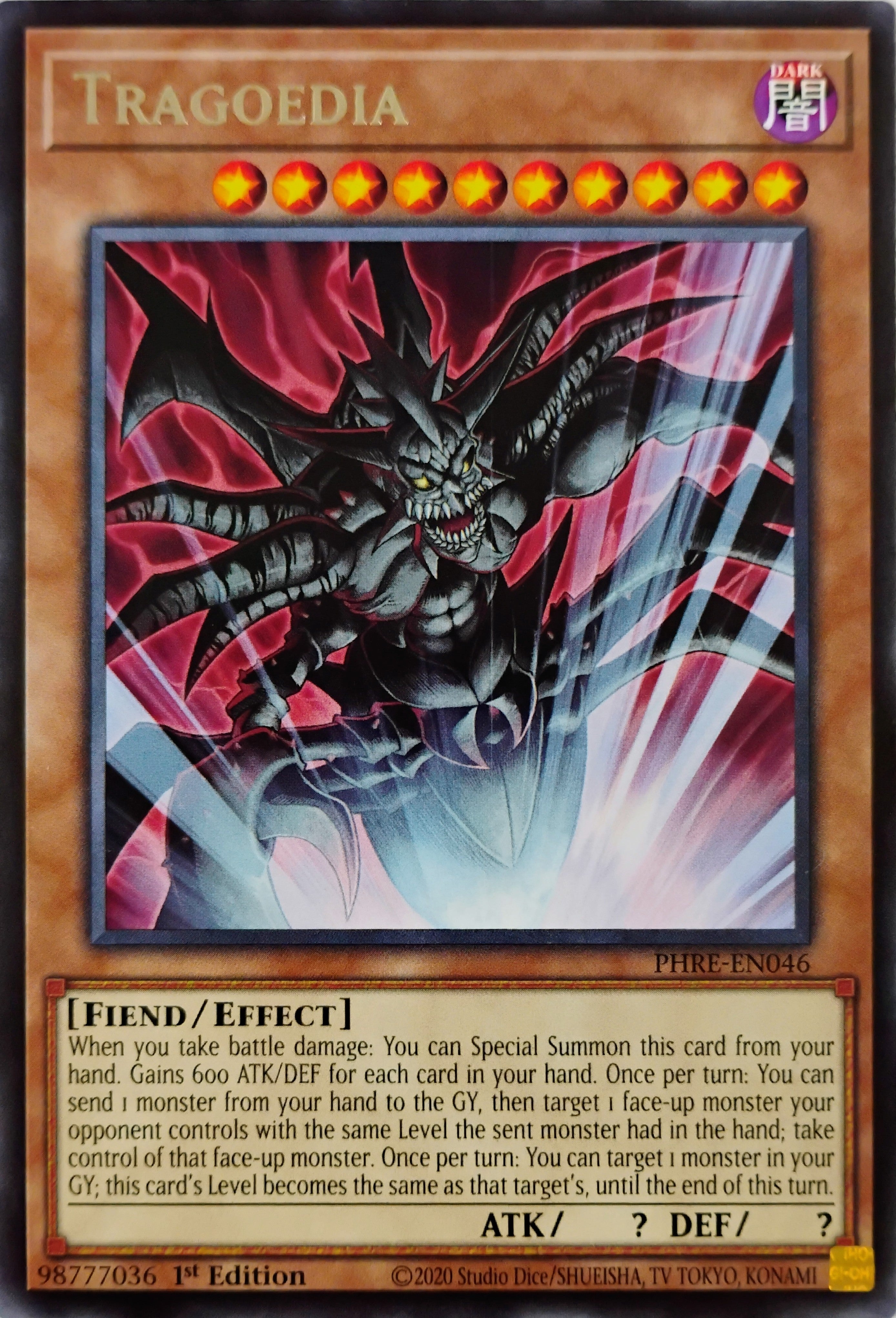 Yugioh! Tragedia Phre-en046 1st Edition