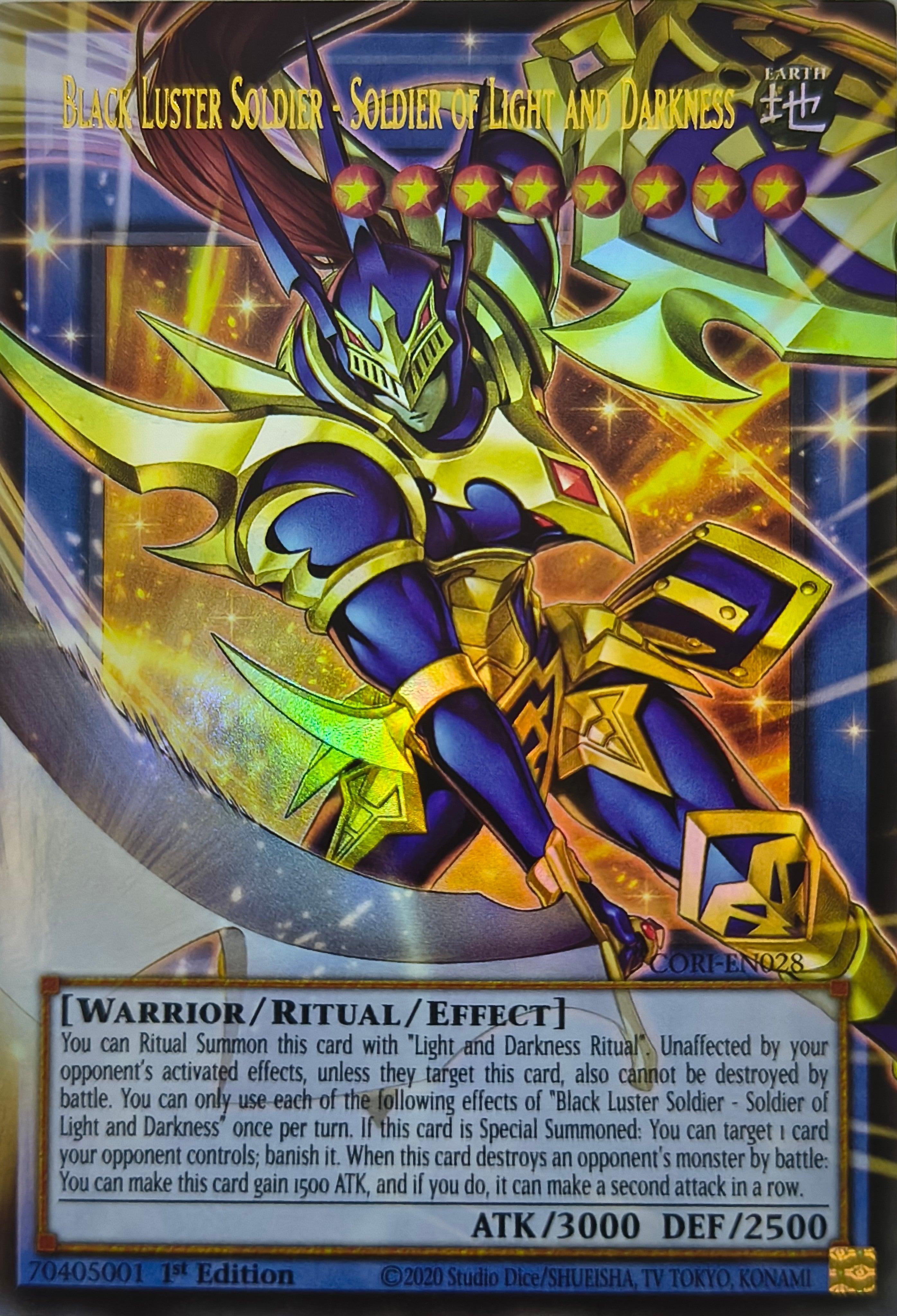 Yugioh! Black Luster Soldier - Soldier of Light and Darkness Cori-en028 1st edition (Overframe)