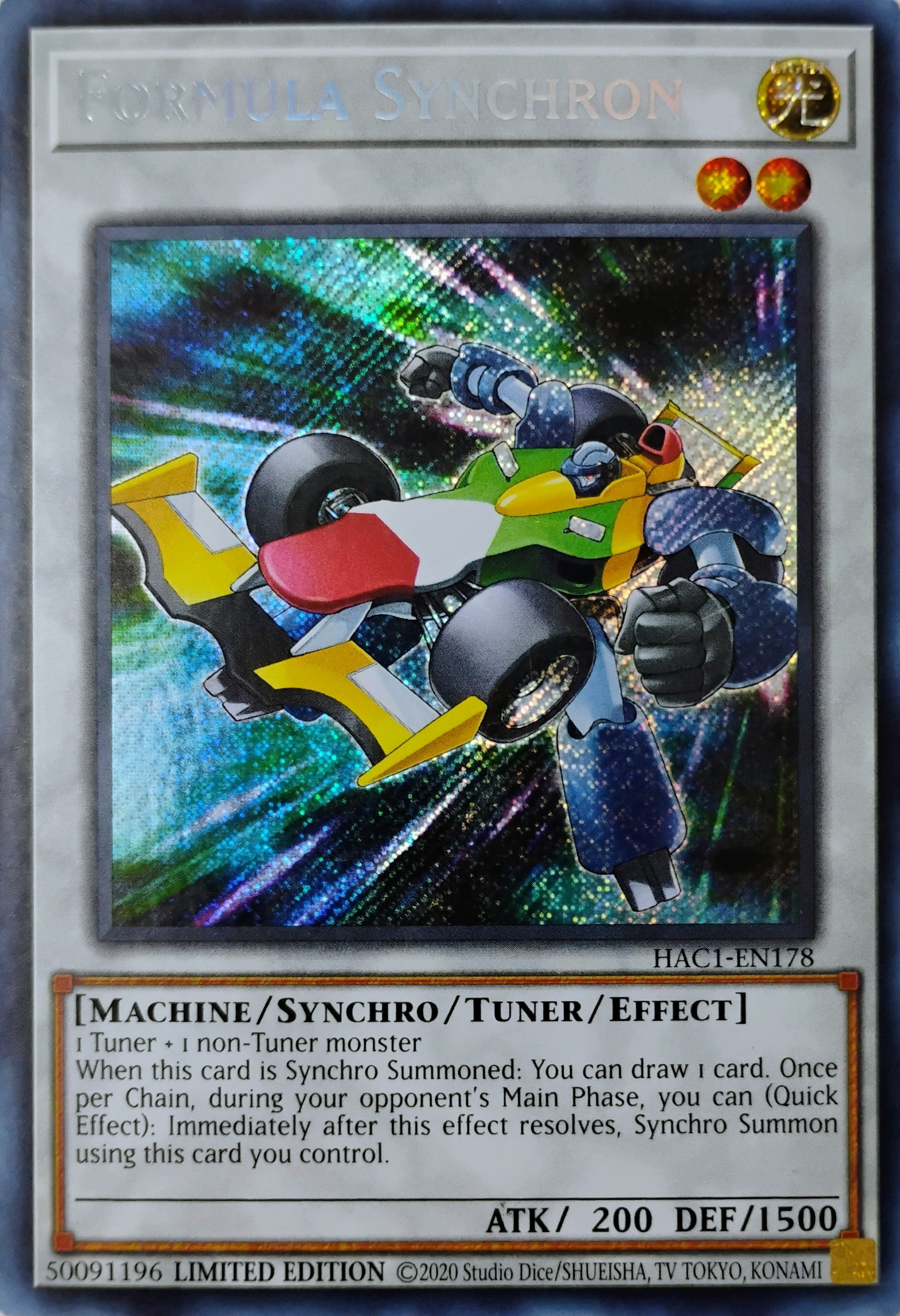 Yugioh! Formula Synchron Hac1-en178 Lim Edition Secreta