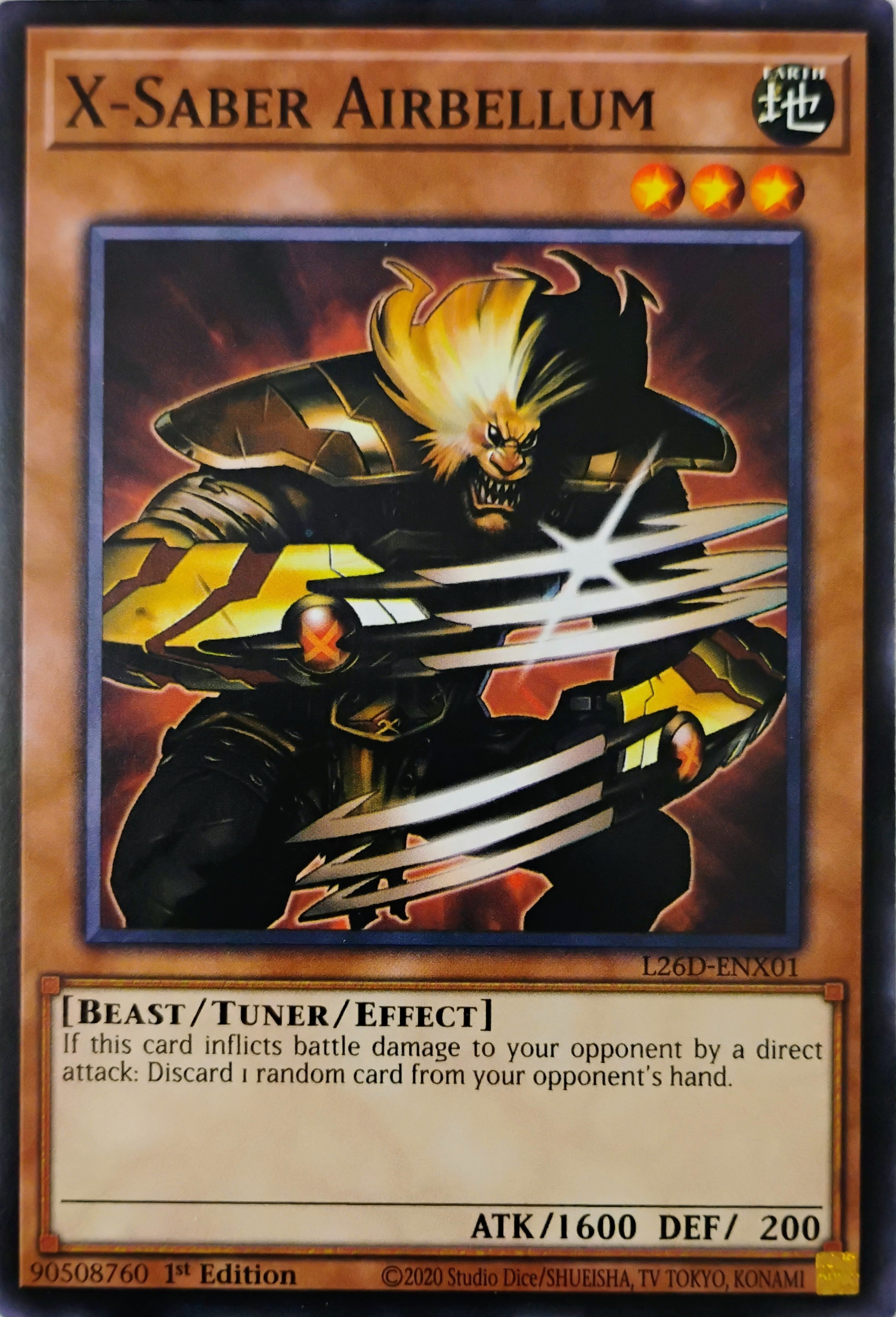 Yugioh! X-Saber Airbellum L26D-ENX01 1st edition