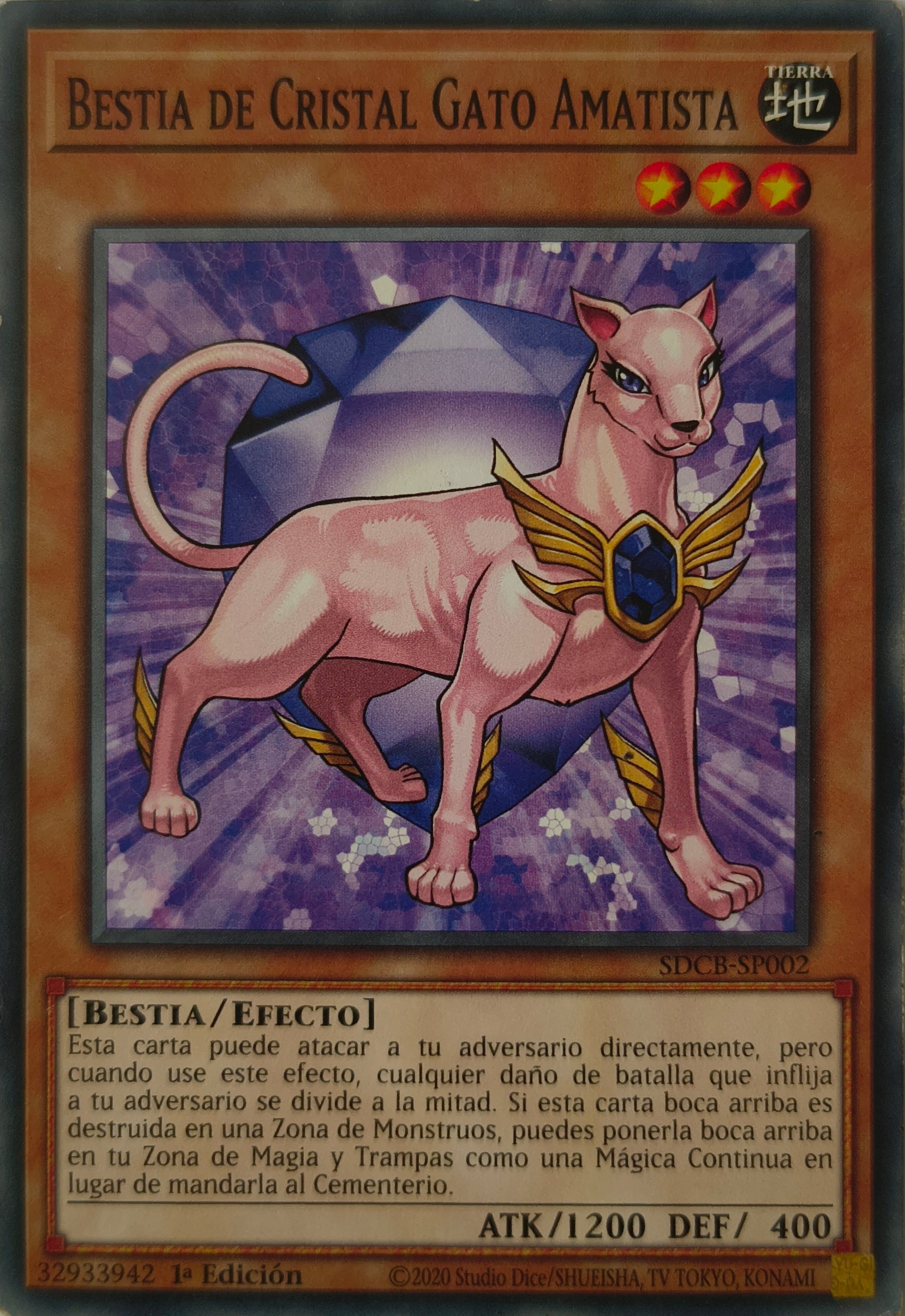 Yugioh! Bestia De Cristal Gato Amatista Sdcb-Sp002 1st Edition