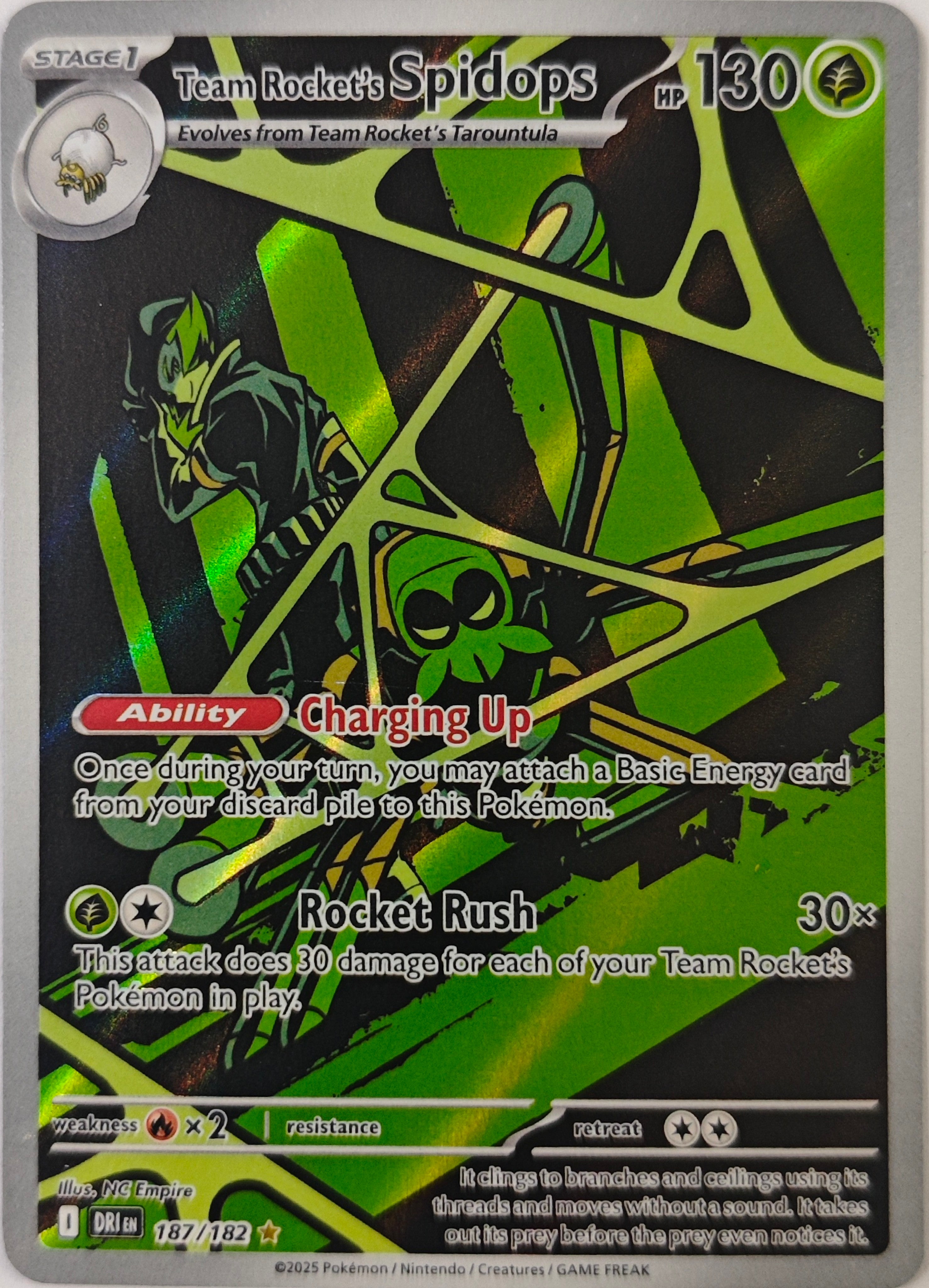 Pokémon Tcg Team Rocket's Spidops 187/182