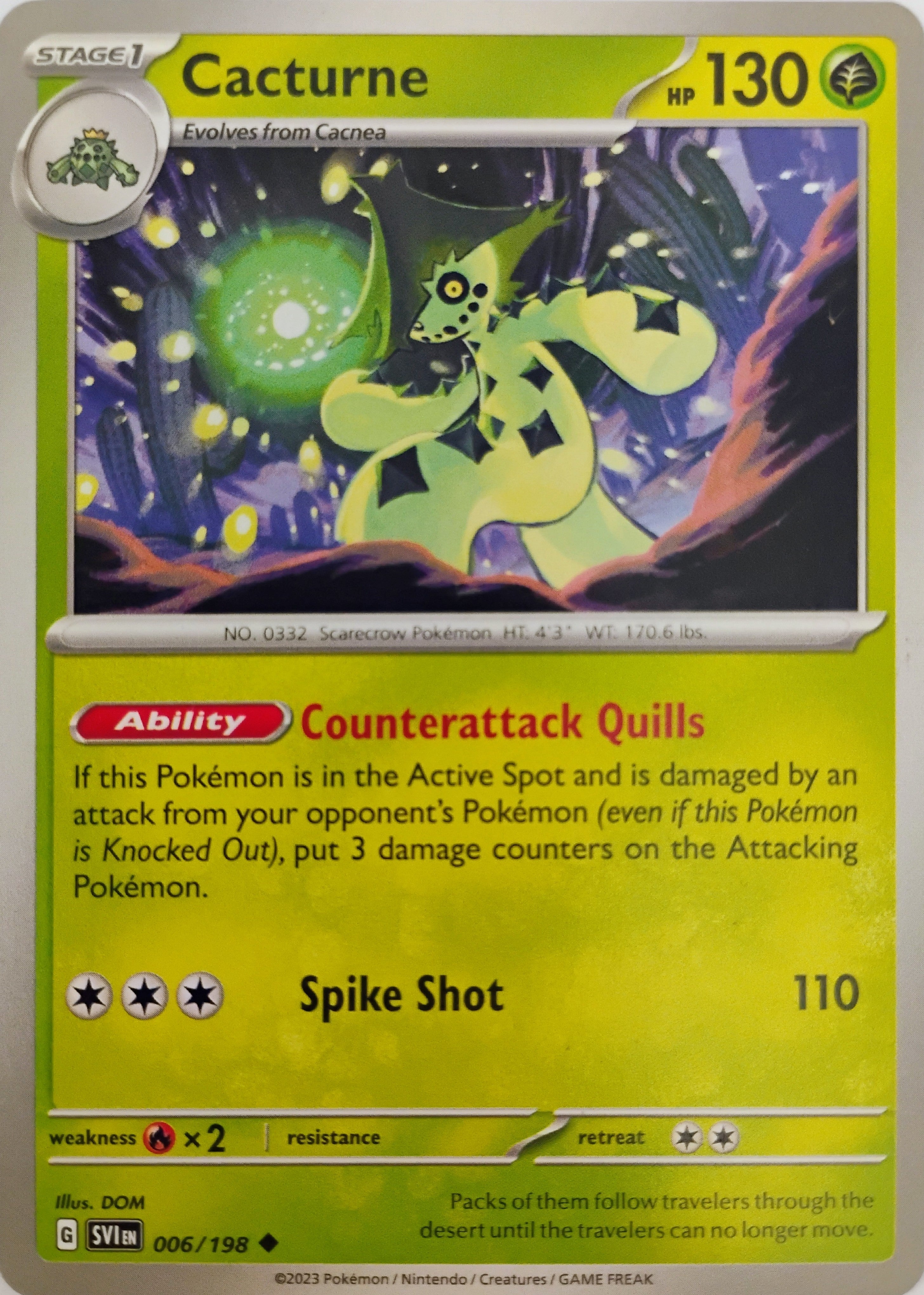 Pokémon tcg Cacturne 006/198