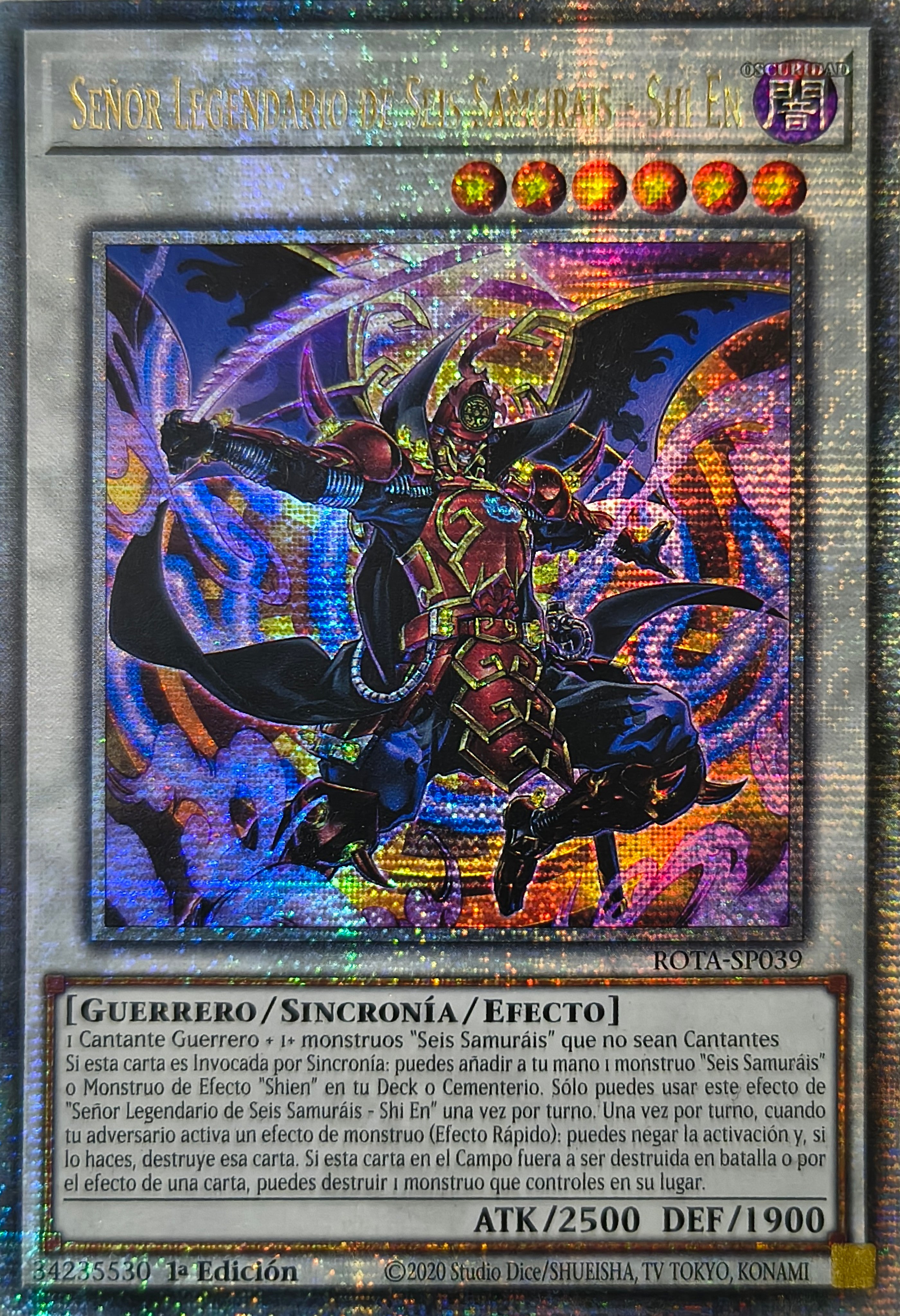 Yugioh! Señor Legendario De Seis Samurais - Shi En Rota-sp039 1st edition Quarter Century