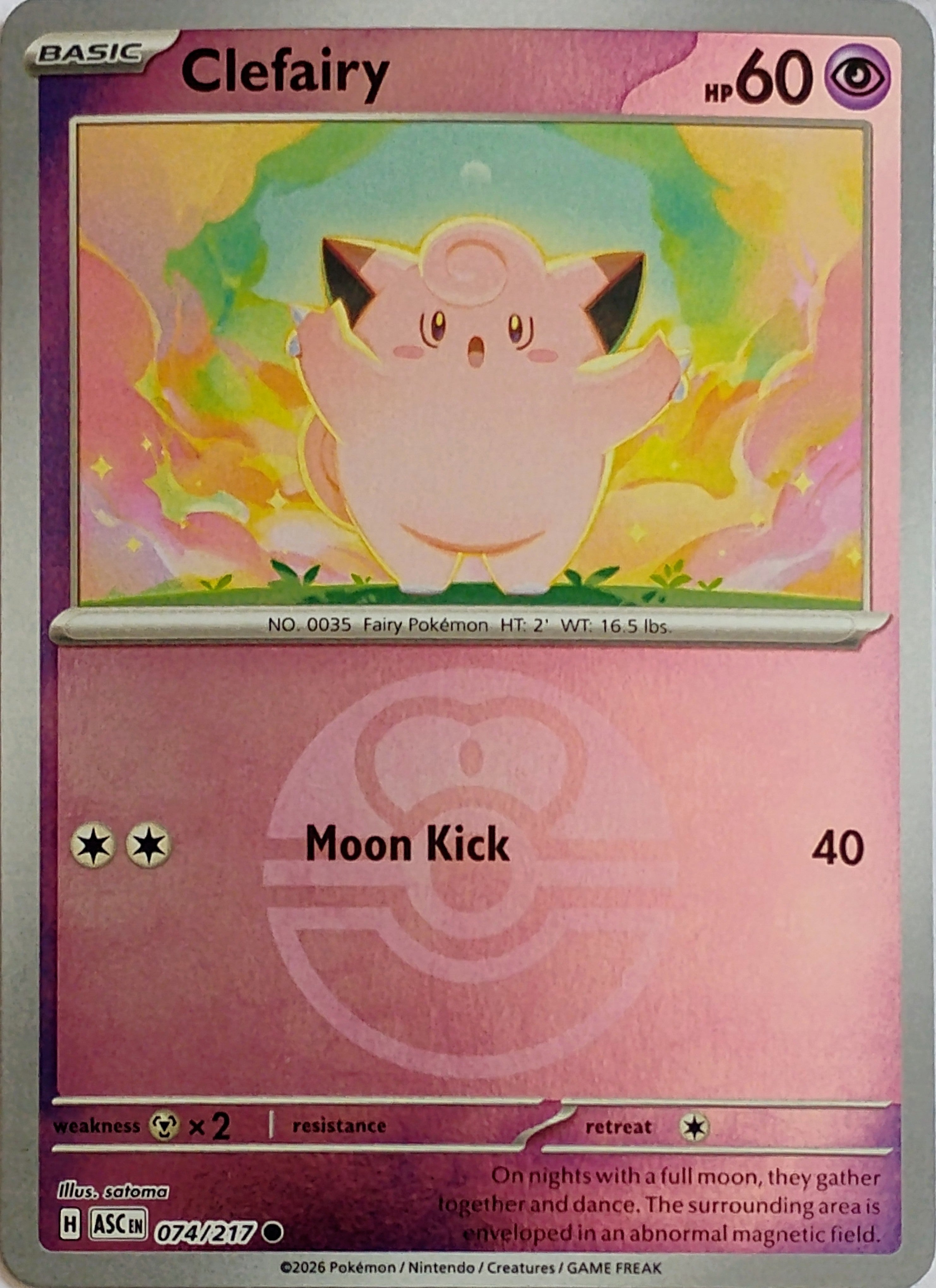 Pokémon tcg Clefairy 074/217 (Love Ball)
