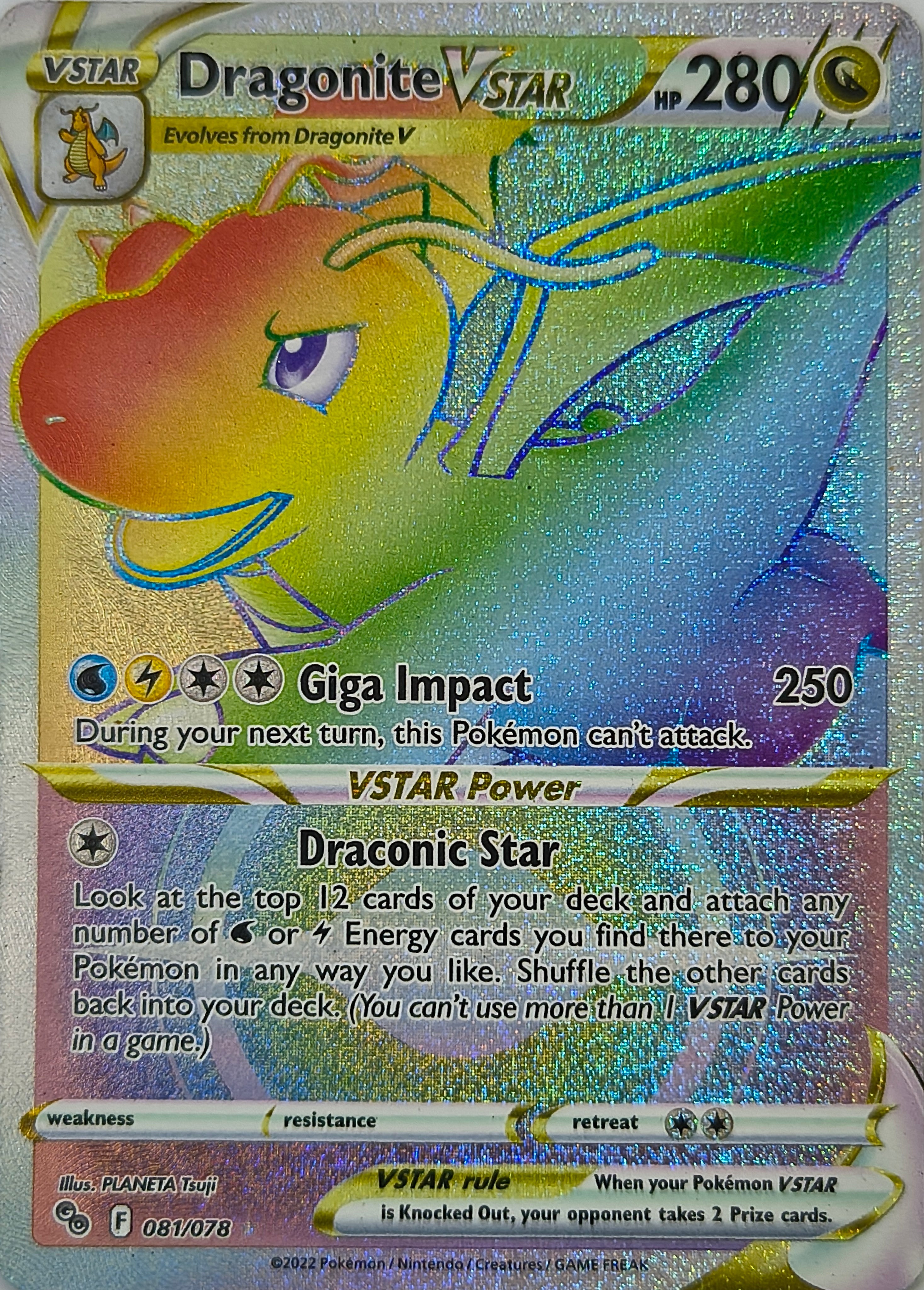 Pokémon tcg Dragonite Vstar 081/078