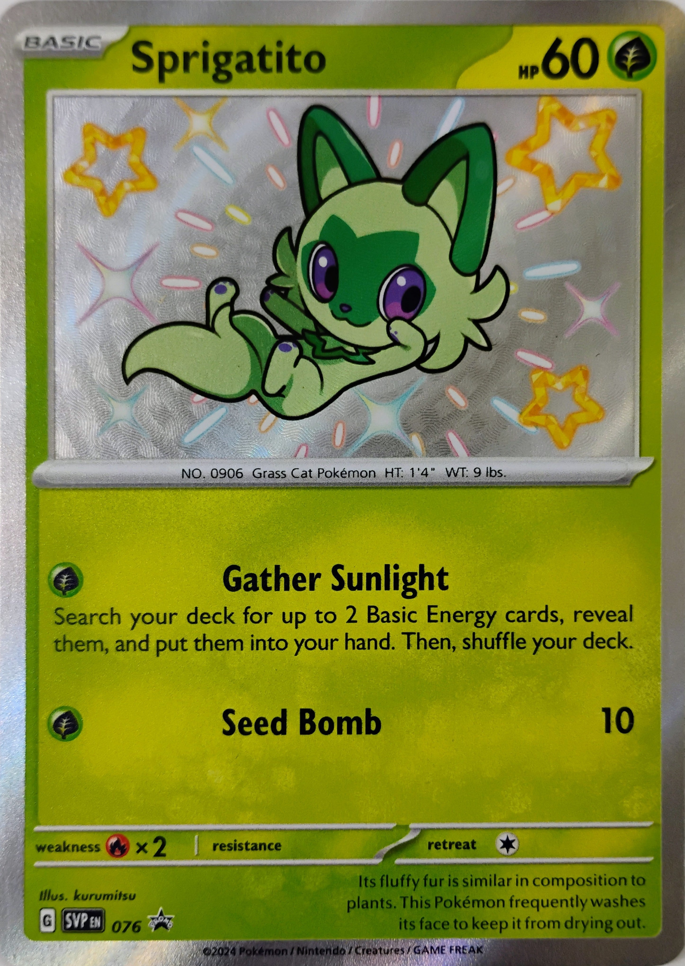 Pokémon tcg Sprigatito 076 Shiny Rare