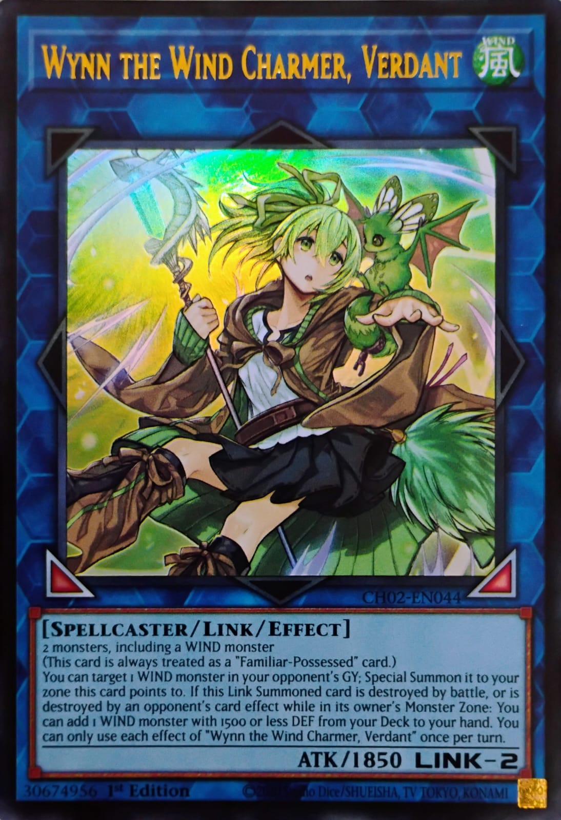 Yugioh! Wynn The Wind Charmer, Verdant Ch02-en044 1st Edition Ultra