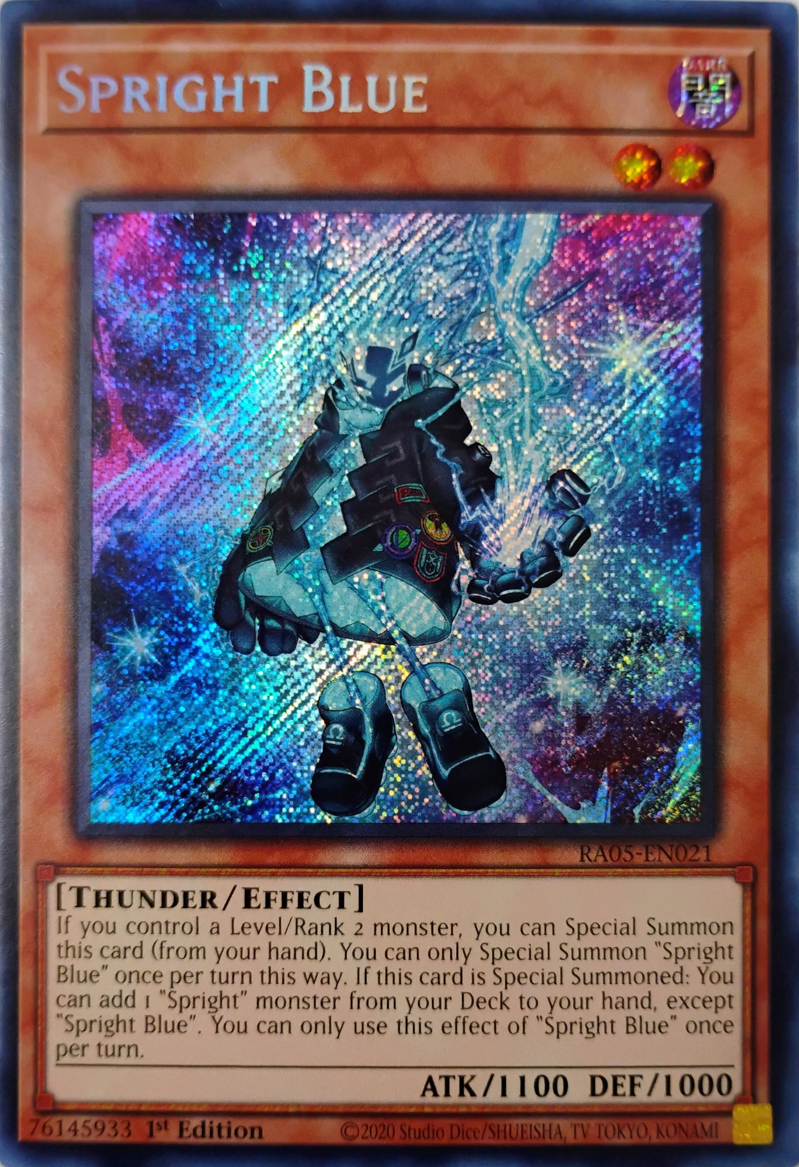Yugioh! Spright Blue Ra05-en021 1st edition Secreta