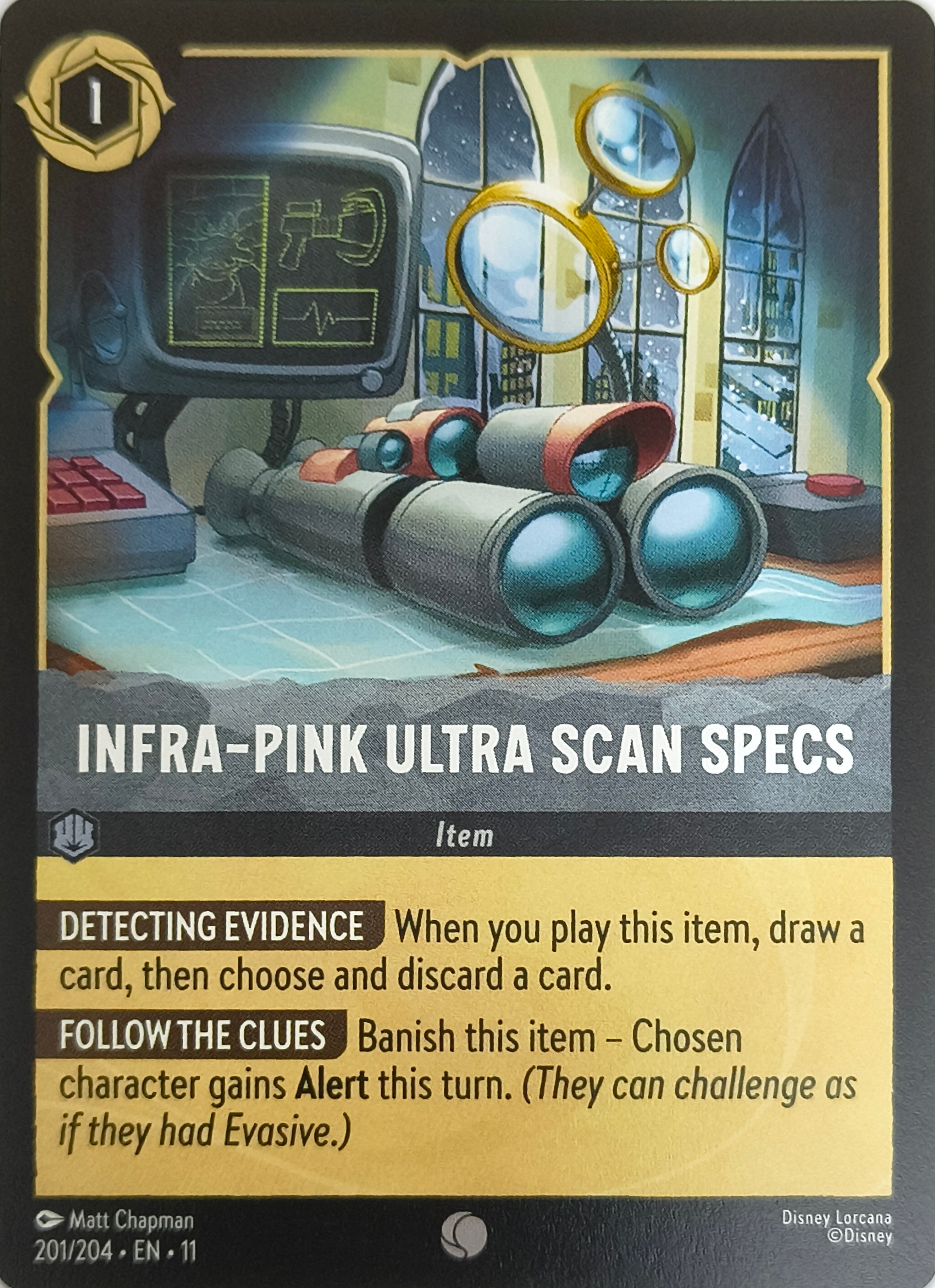 Disney Lorcana Infra-Pink Ultra Scan Specs 201/204