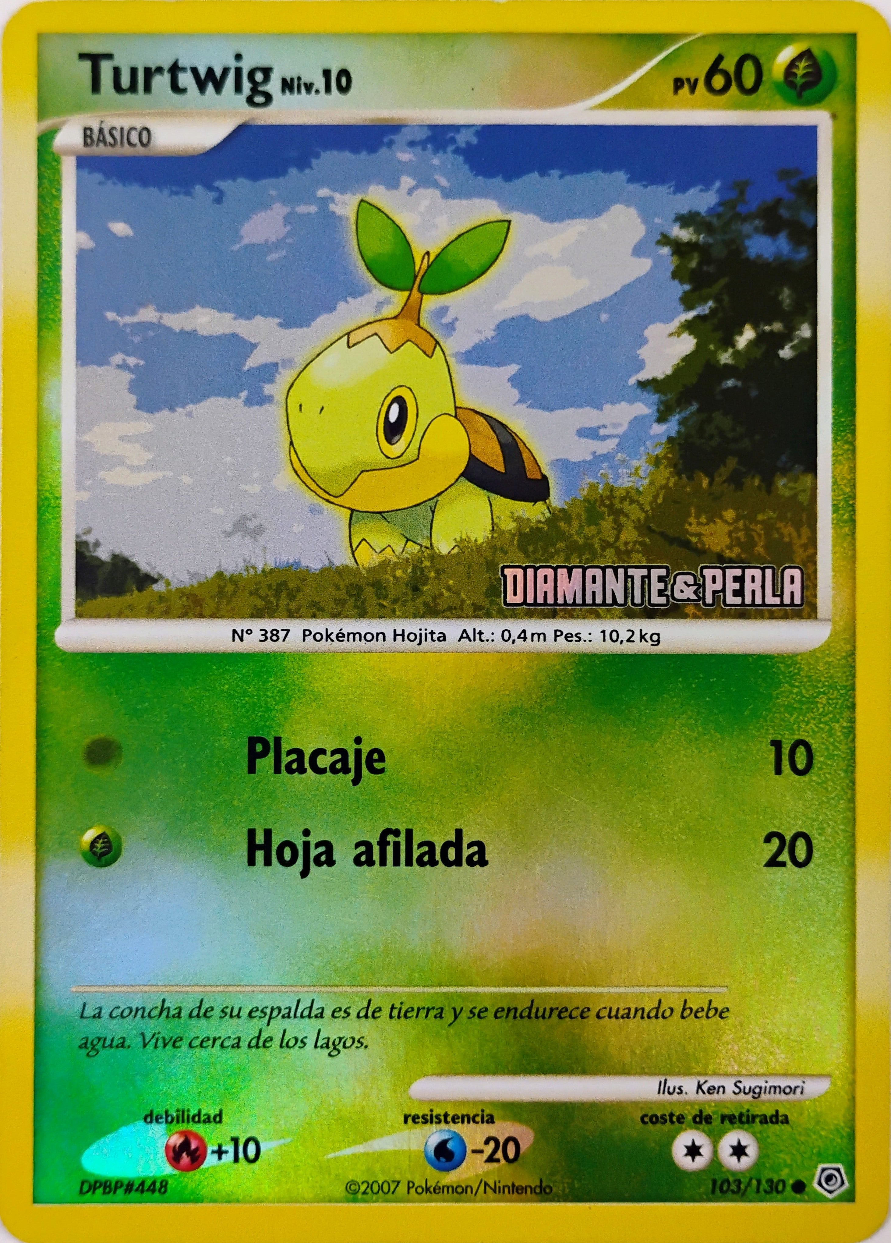 Pokémon tcg Turtwig Niv. 10 103/130 Reverse (Español)(Diamante y perla)