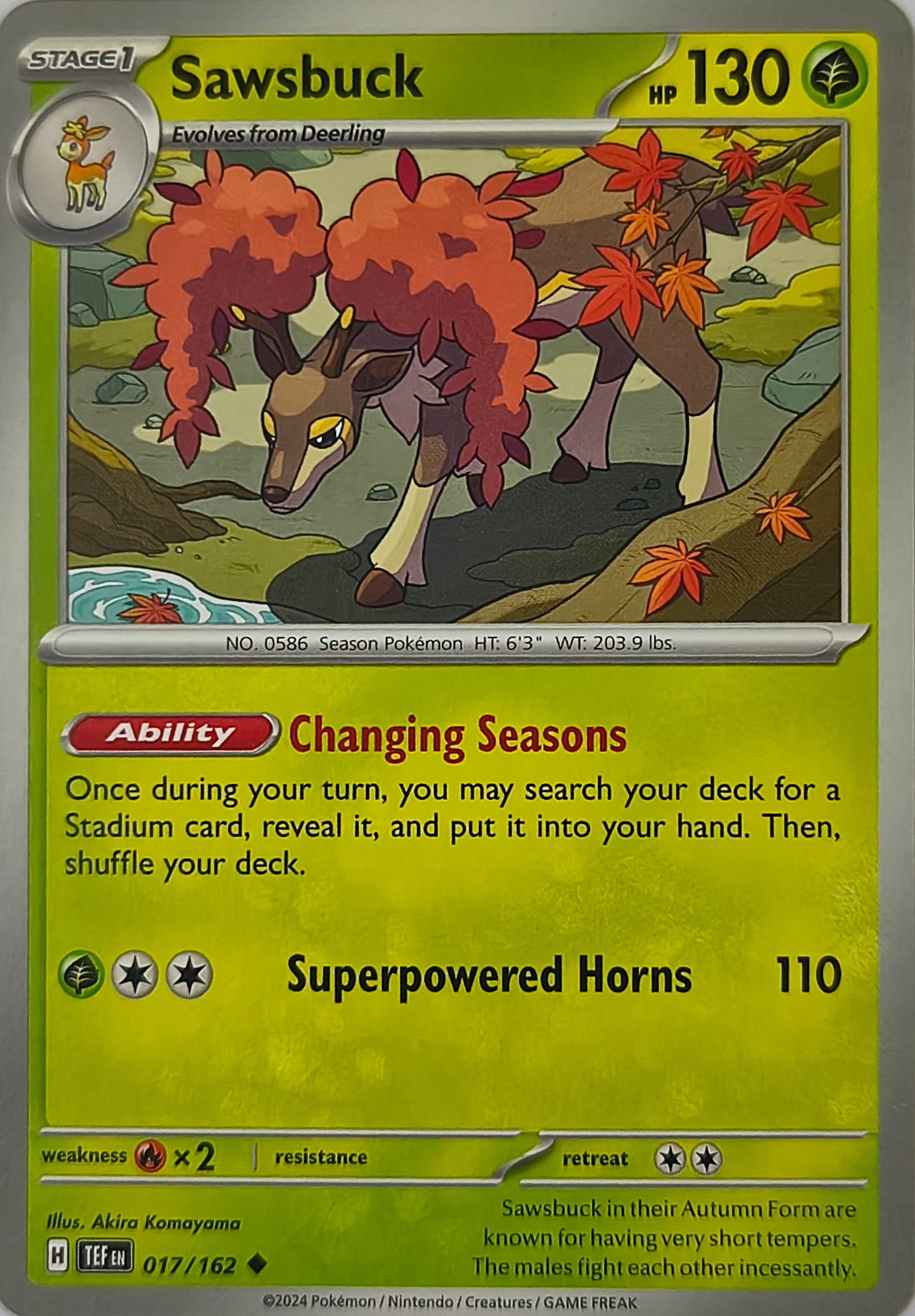 Pokémon tcg Sawsbuck 017/162