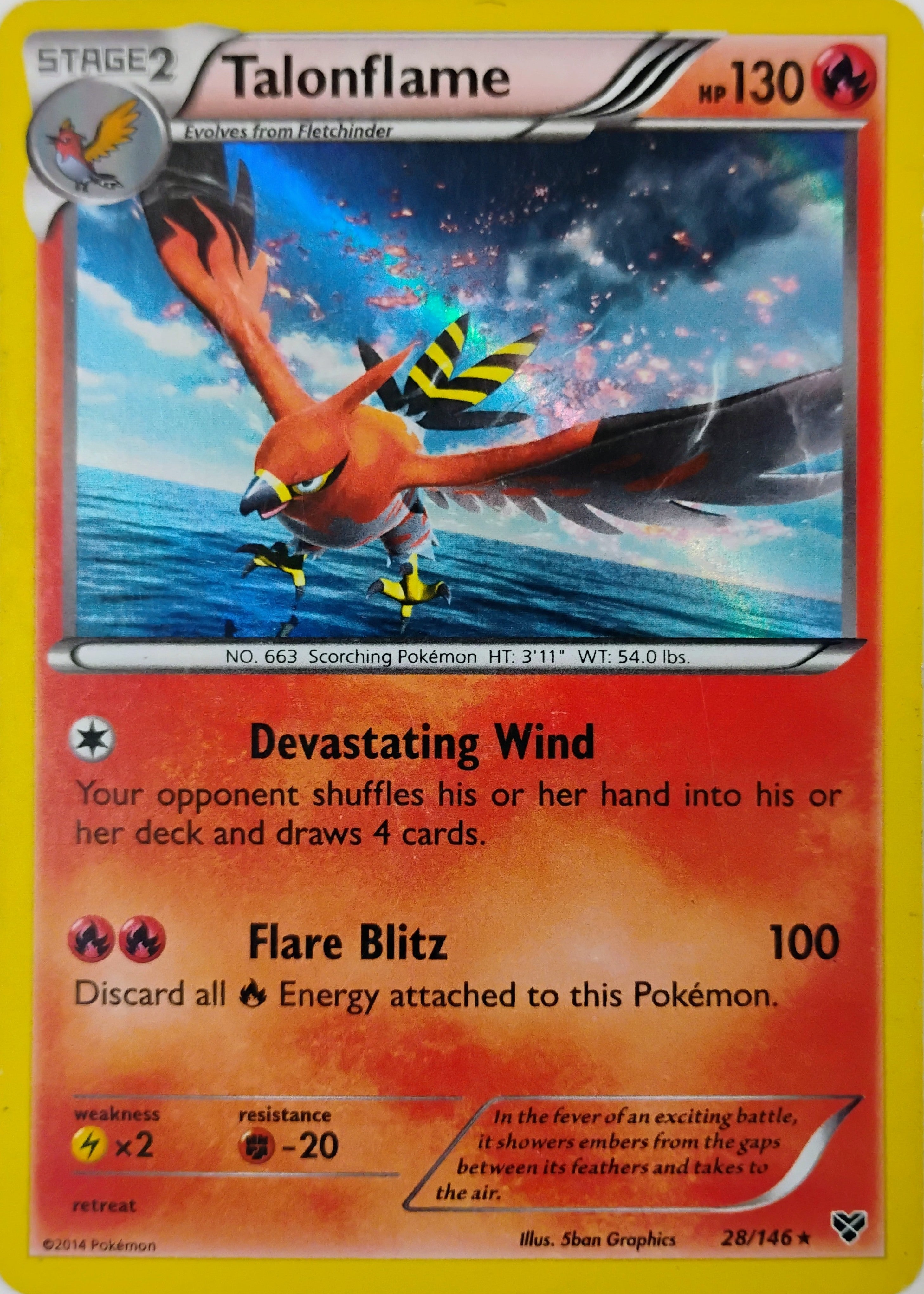 Pokémon tcg Talonflame 28/146 Holo