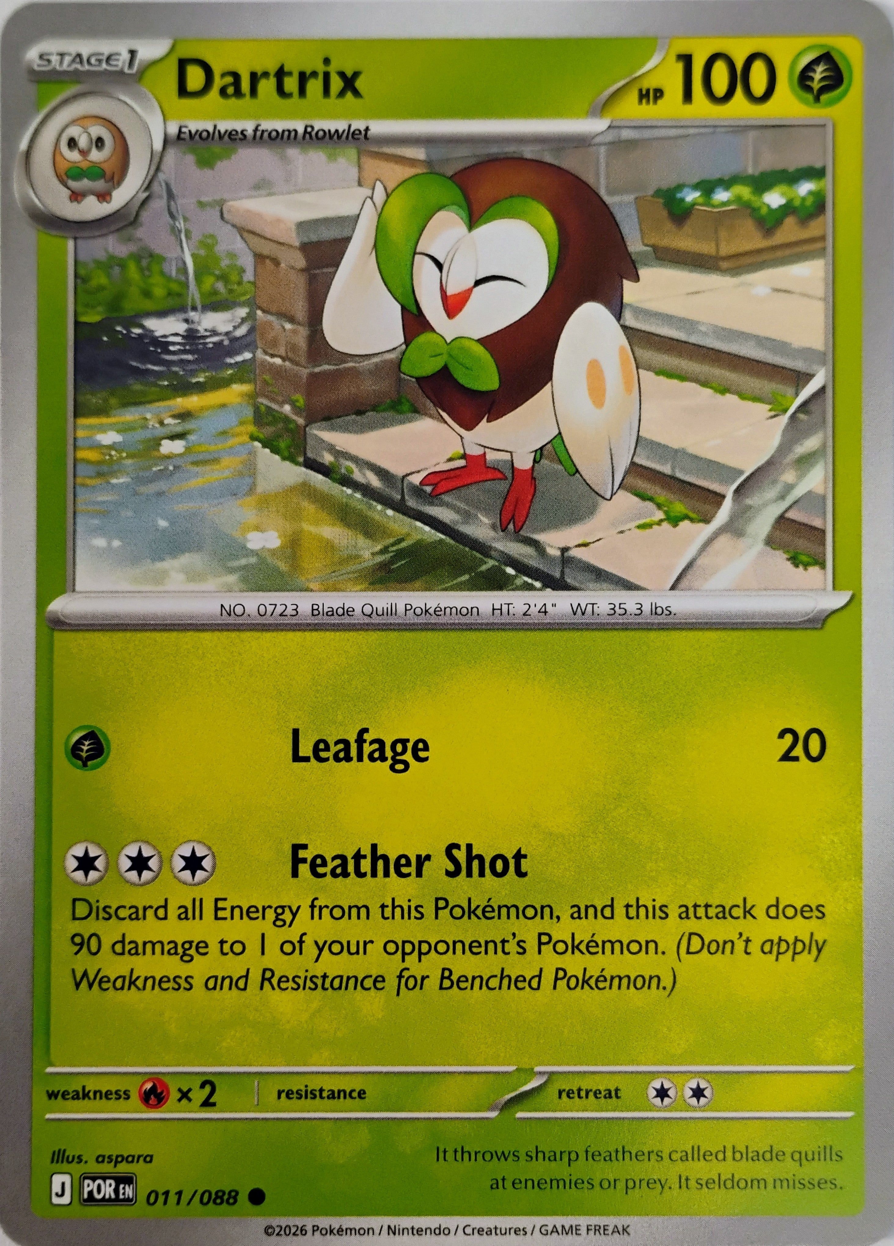 Pokémon tcg Dartrix 011/088
