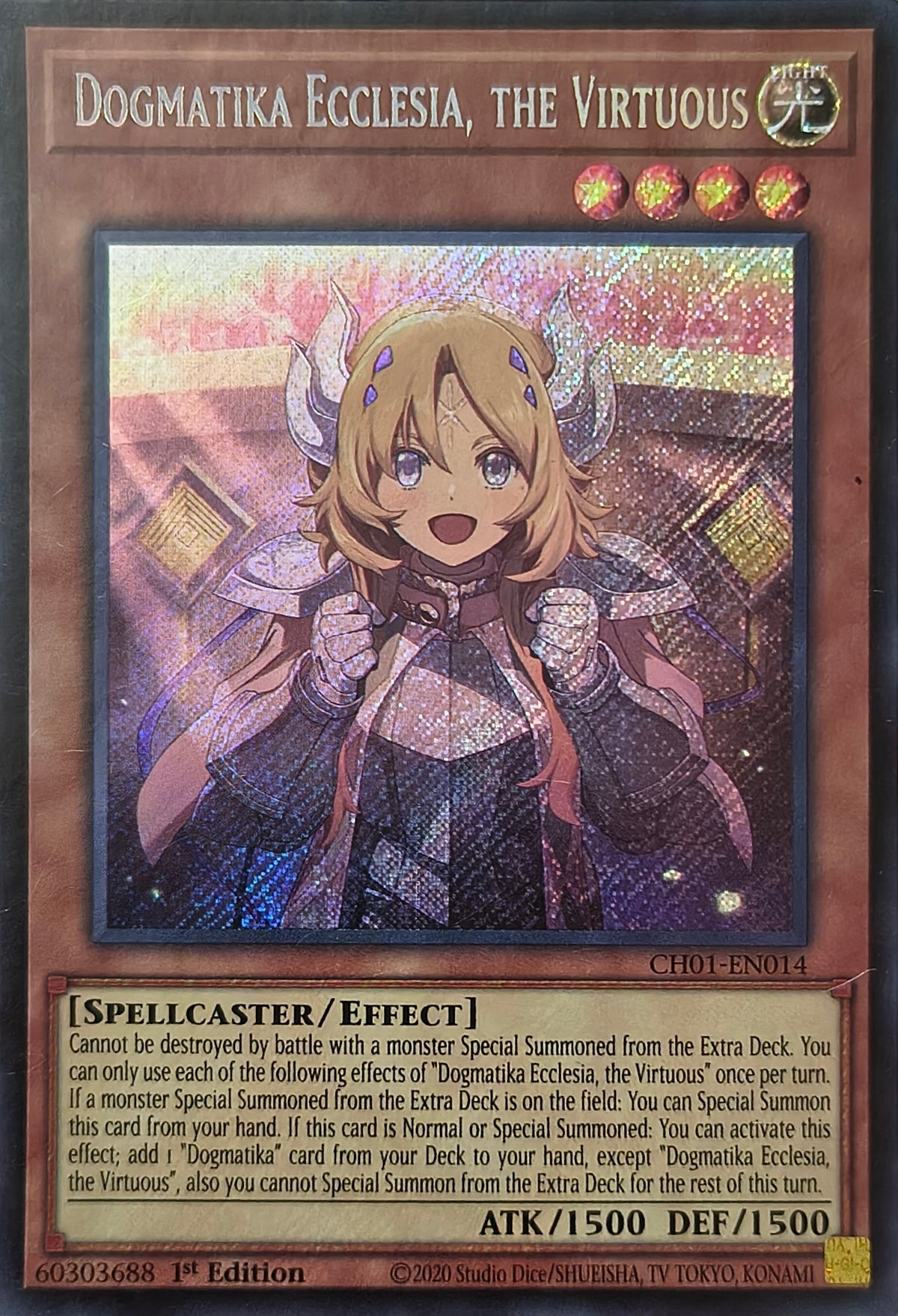 Yugioh! Dogmatika Eclessia, The Virtuous Ch01-En014 1st Edition Secreta