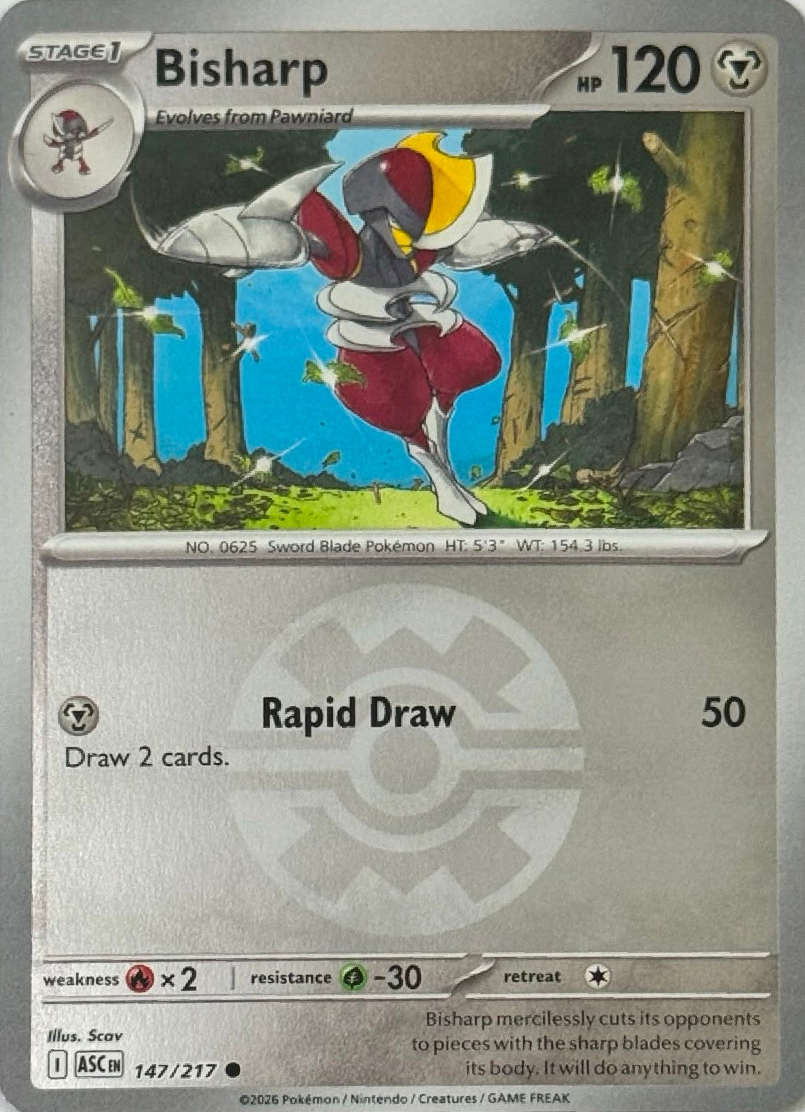 Pokémon Tcg Bisharp 147/217 (Quick Ball)