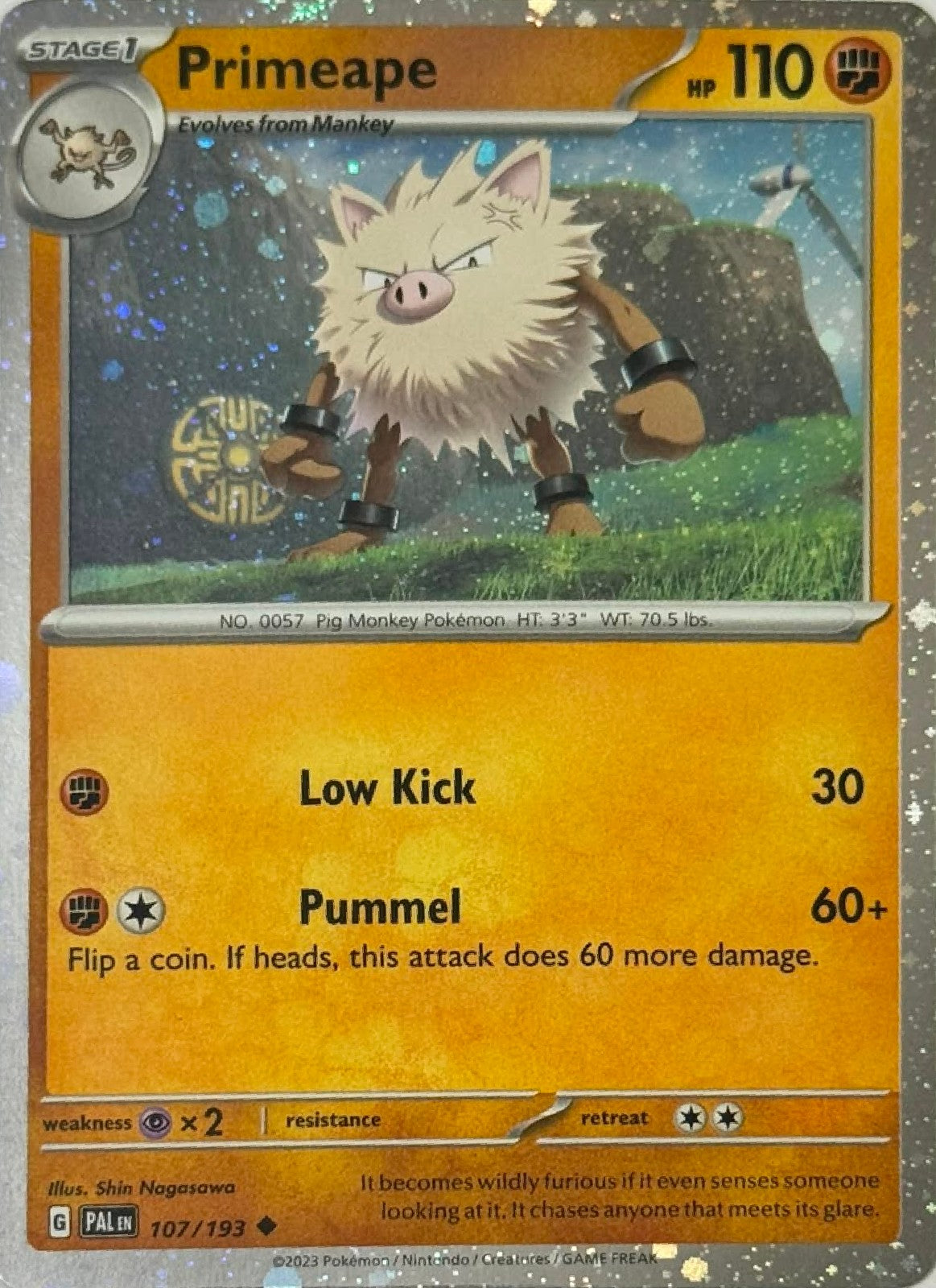 Pokémon Tcg Primeape 107/193 Holo Cosmo