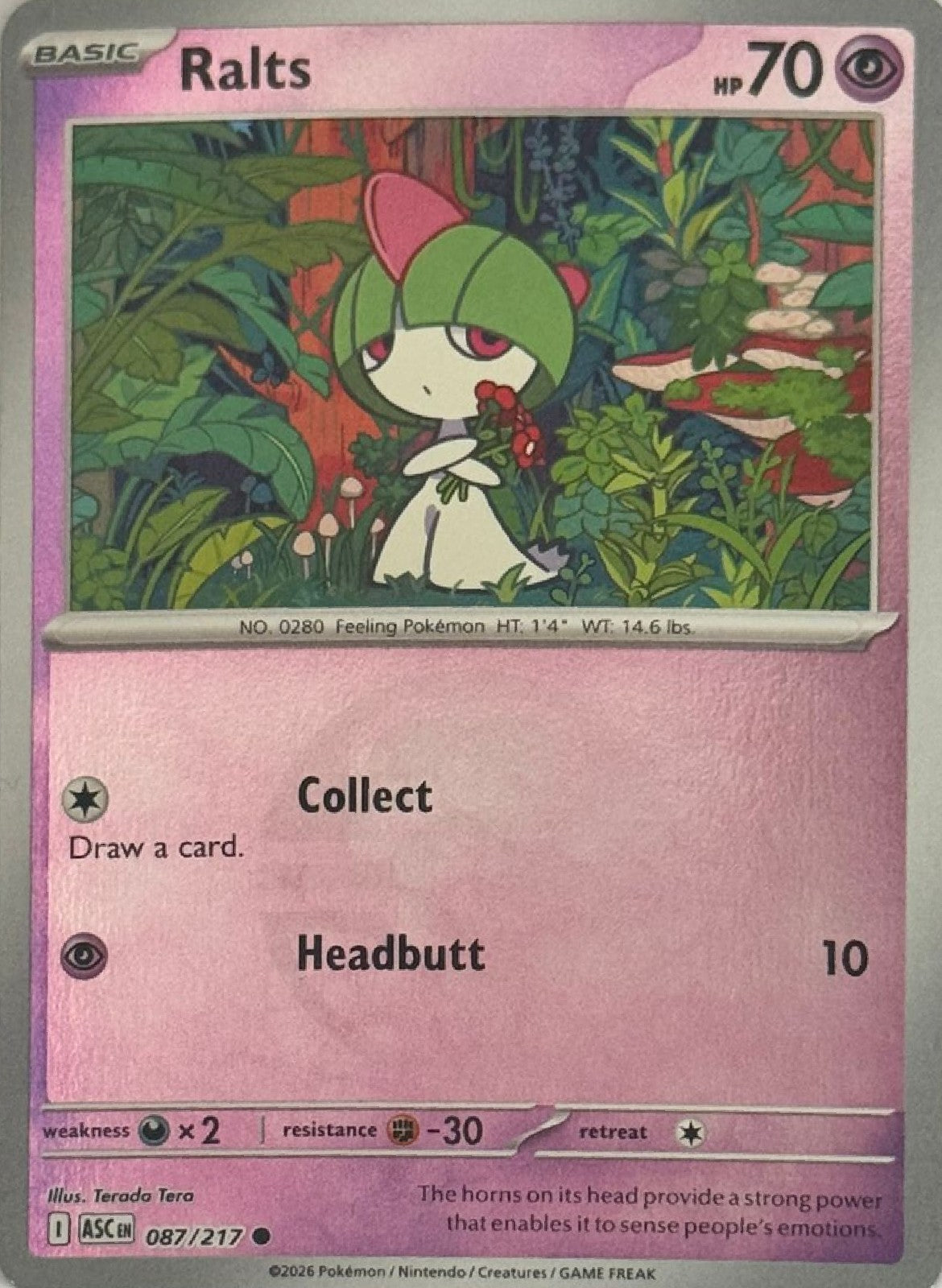 Pokemon tcg Ralts 087/217 Holo (Love Ball)