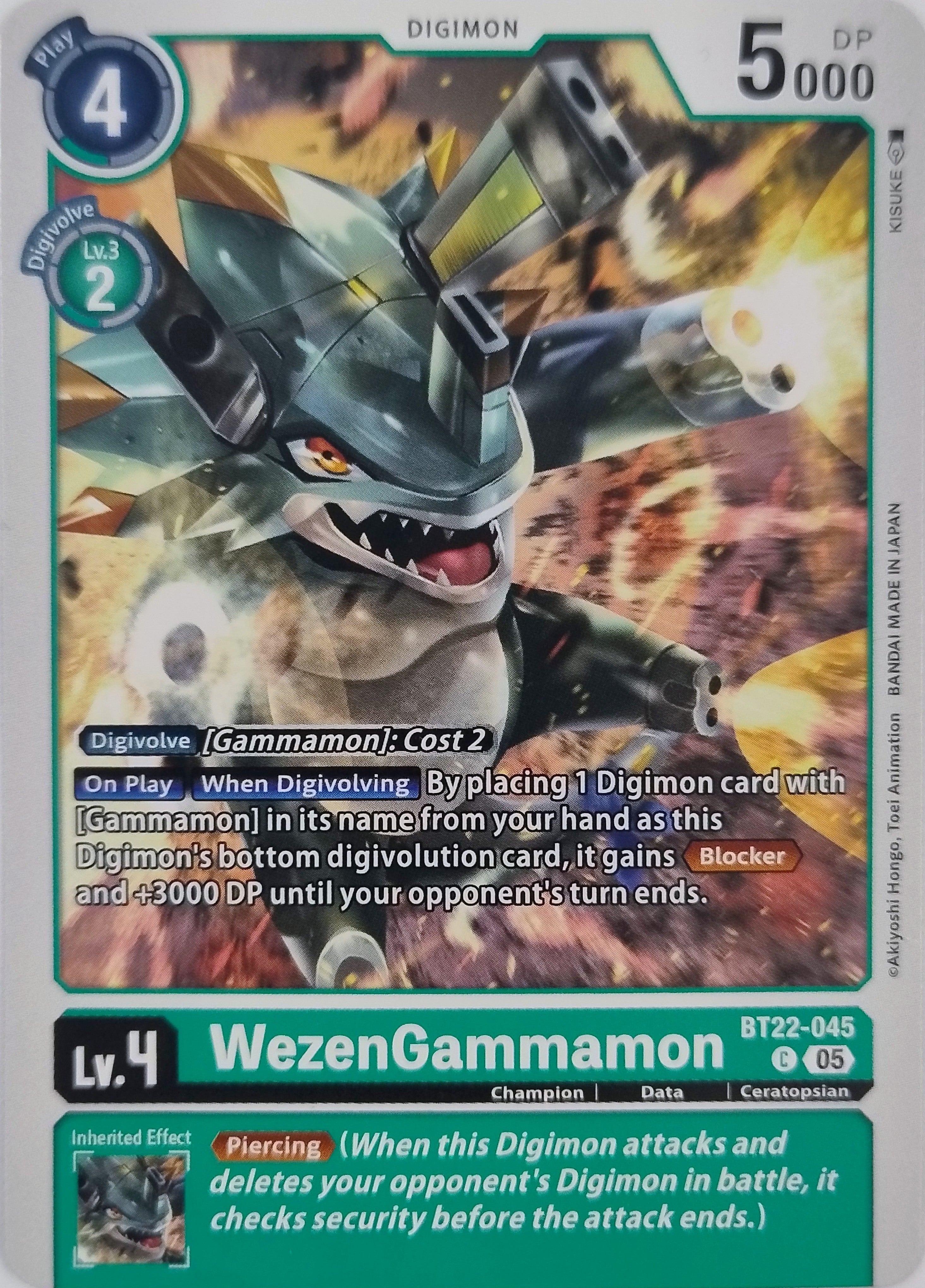 Digimon Tcg WezenGammamon Bt22-045