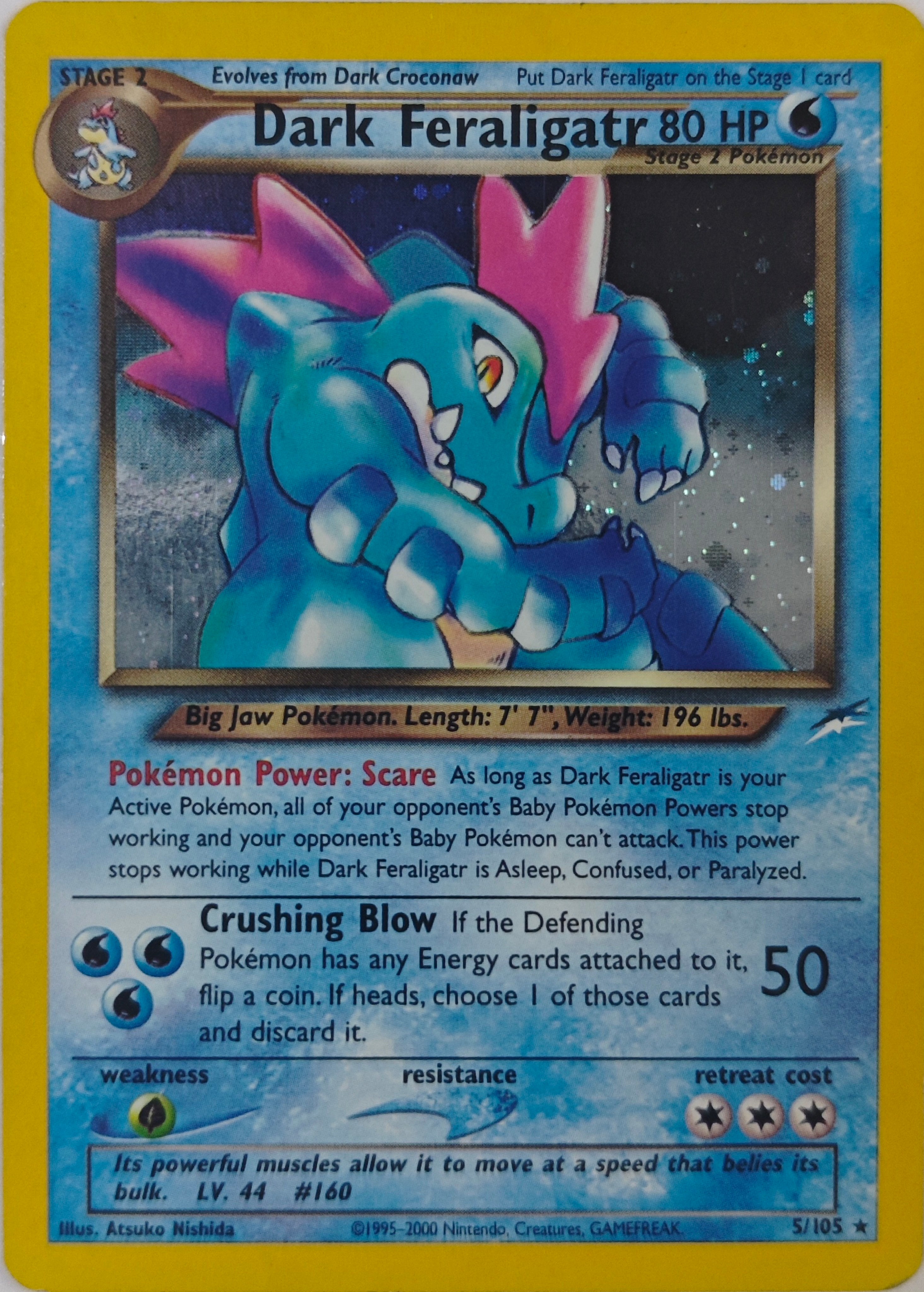 Pokémon Tcg Dark Feraligatr 5/105 Holo Rare