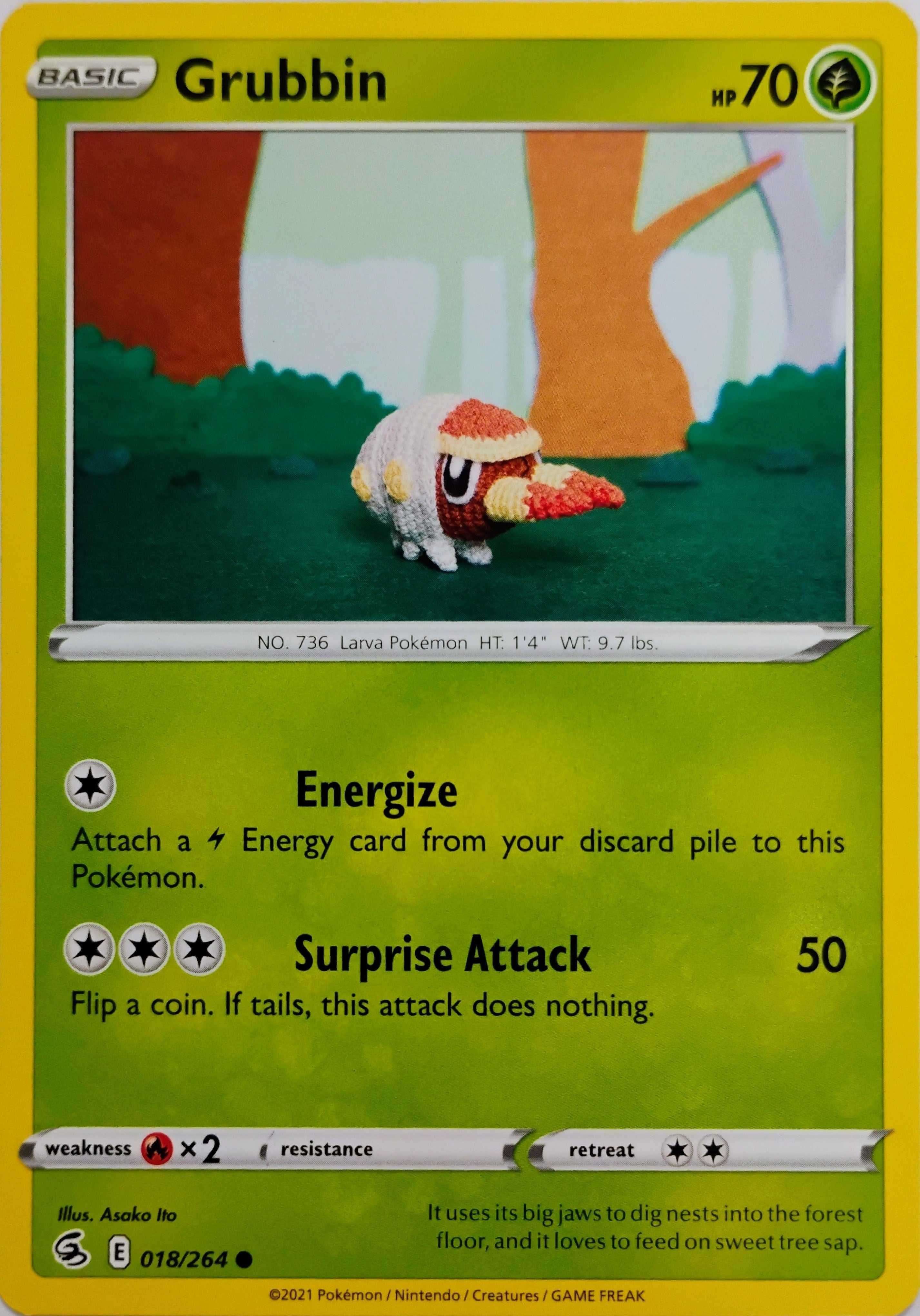 Pokémon tcg Grubbin 018/264